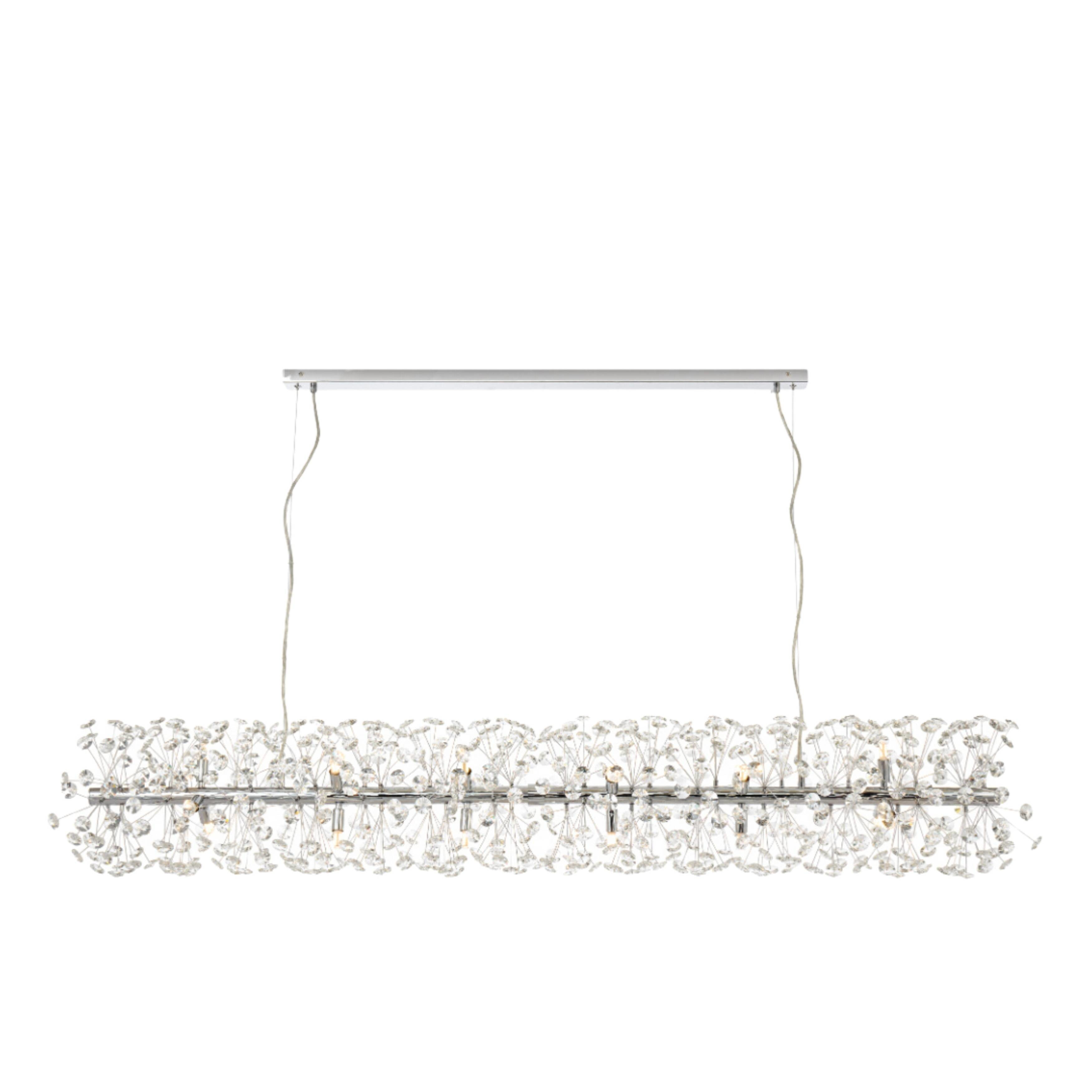 Lerida 18 Light Chrome Sputnik Bar Chandelier