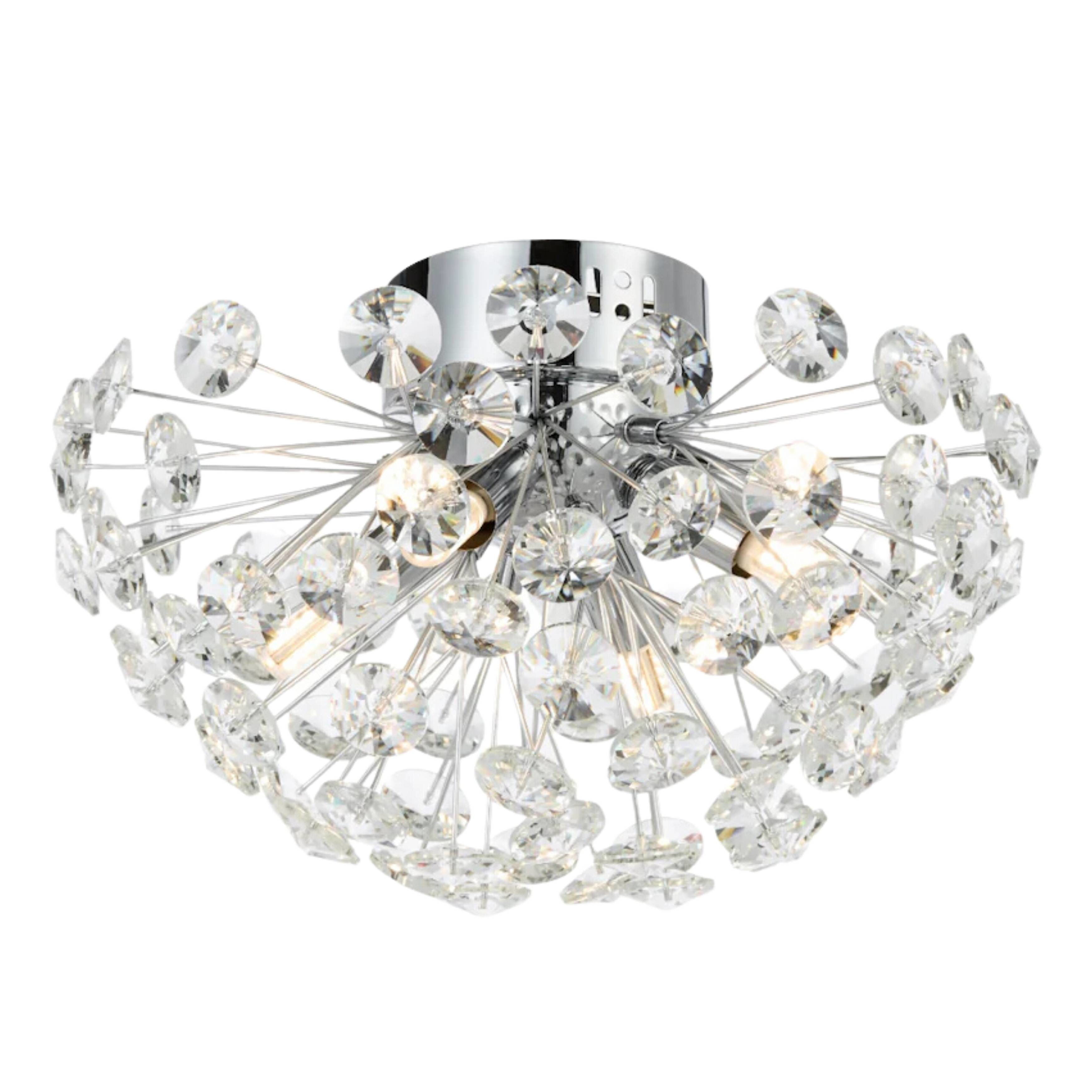 Lerida 4 Light Sputnik Close to Ceiling Light - Chrome