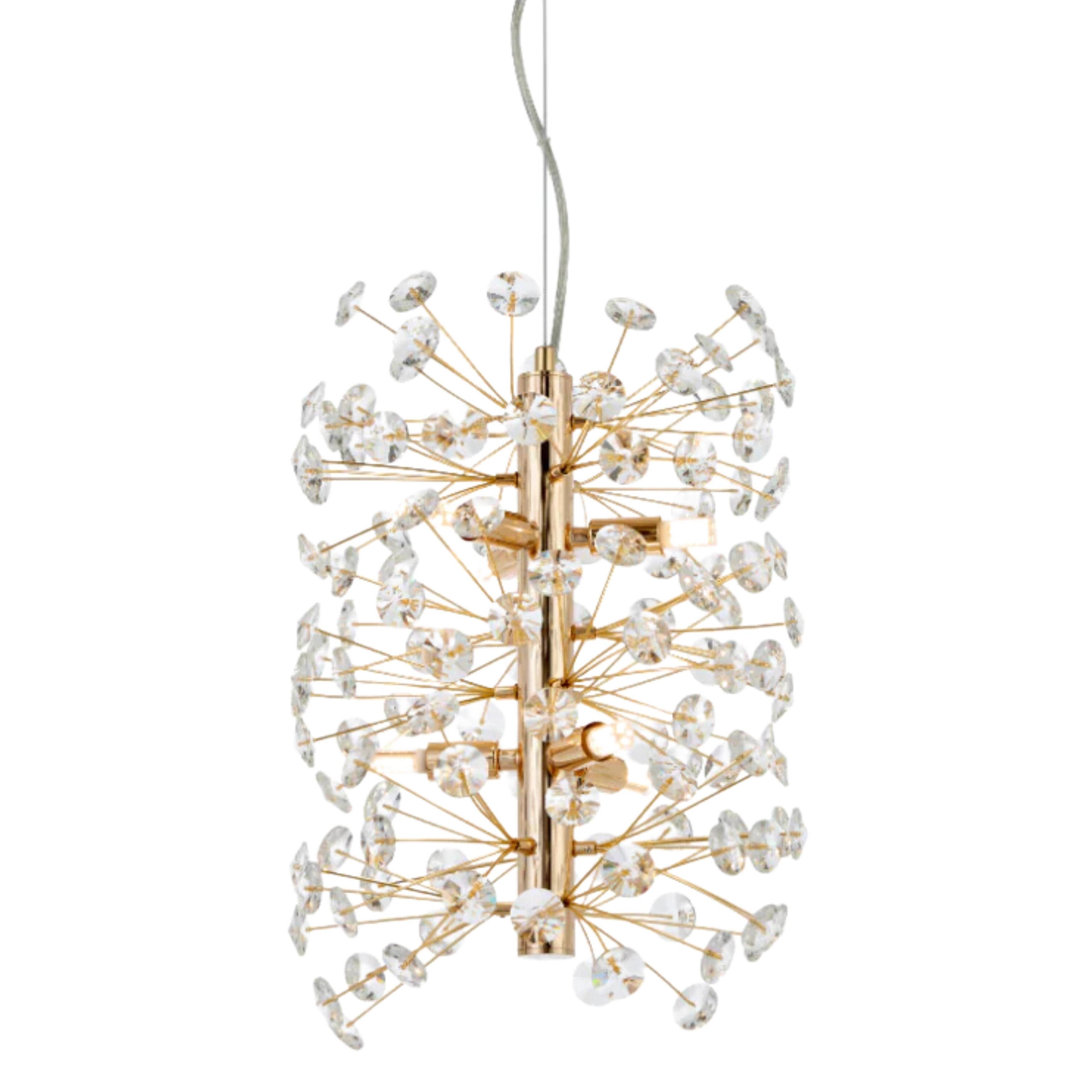 Lerida 6 Light Golden Sputnik Vertical Pendant Light