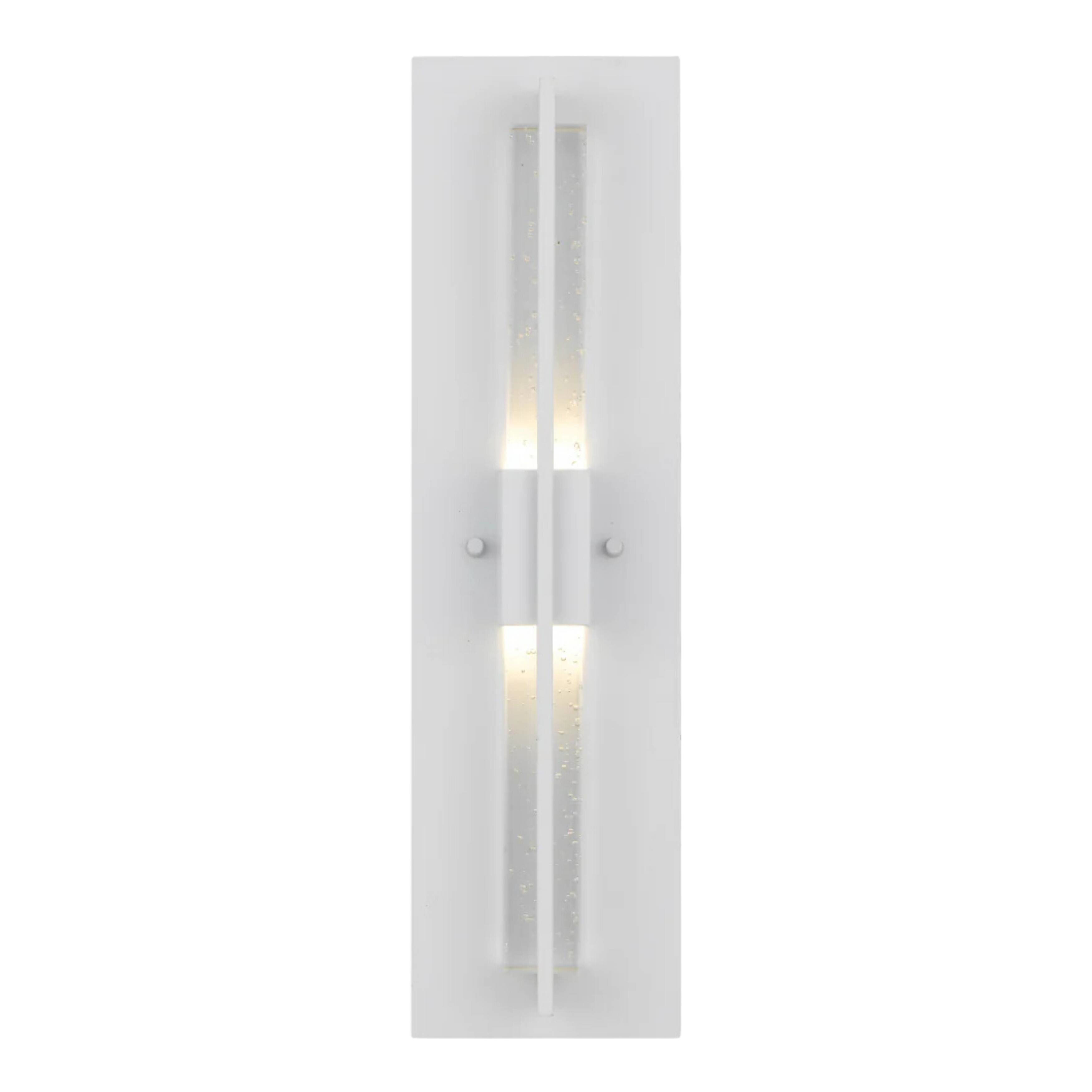Prince White Seeded Glass Exterior LED Wall Light