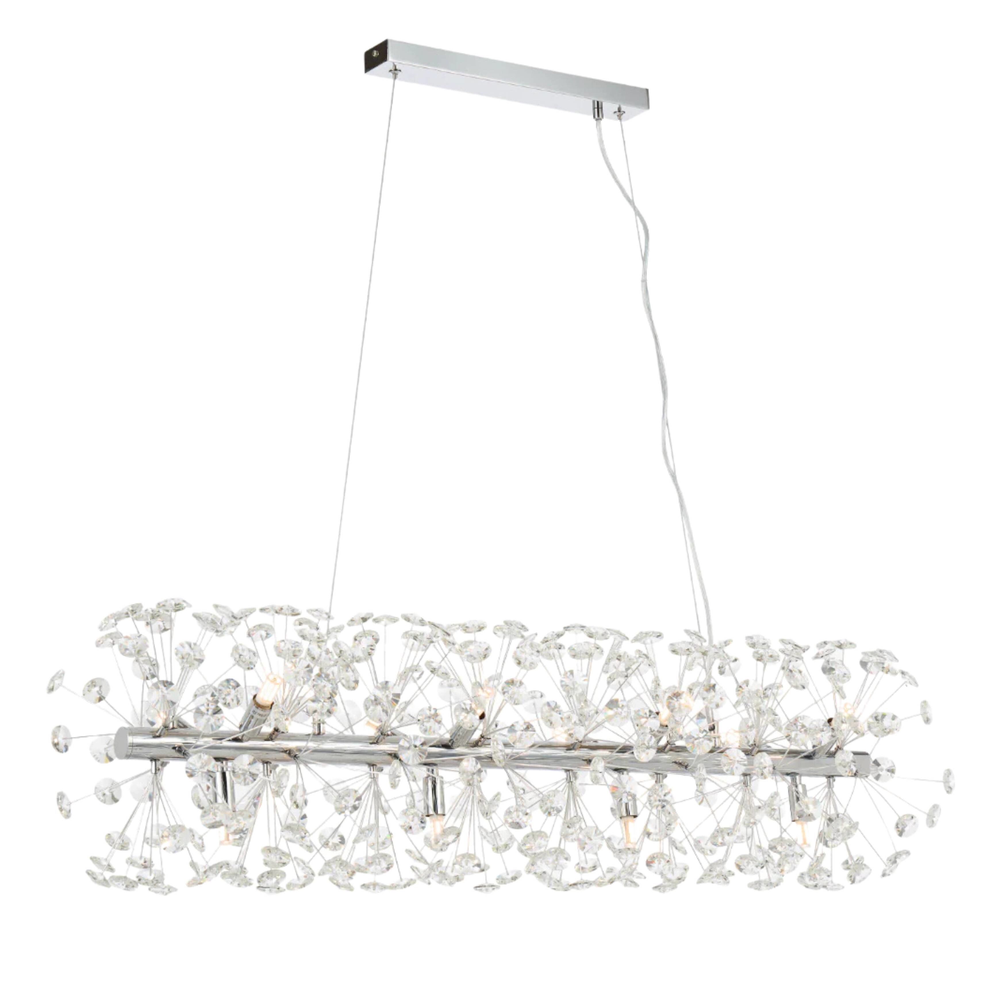 Lerida 12 Light Chrome Sputnik Bar Chandelier