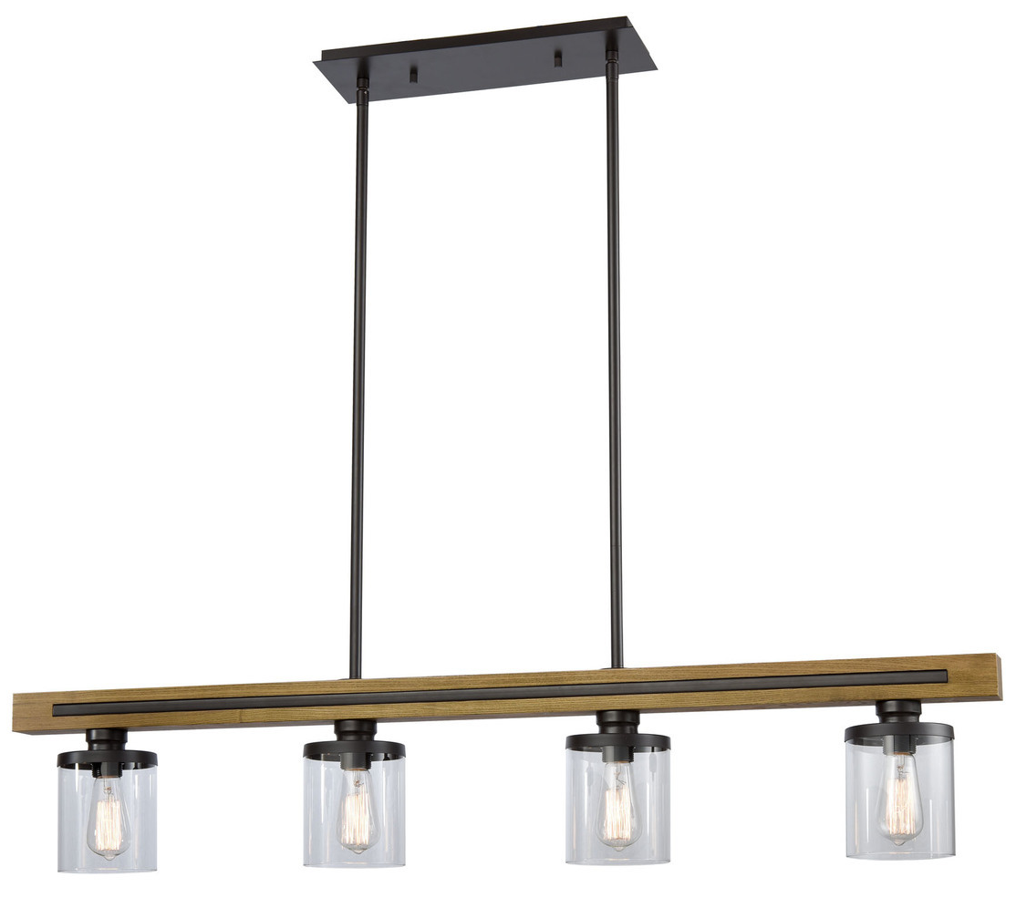 6 Light Copa Wood Pendant Light