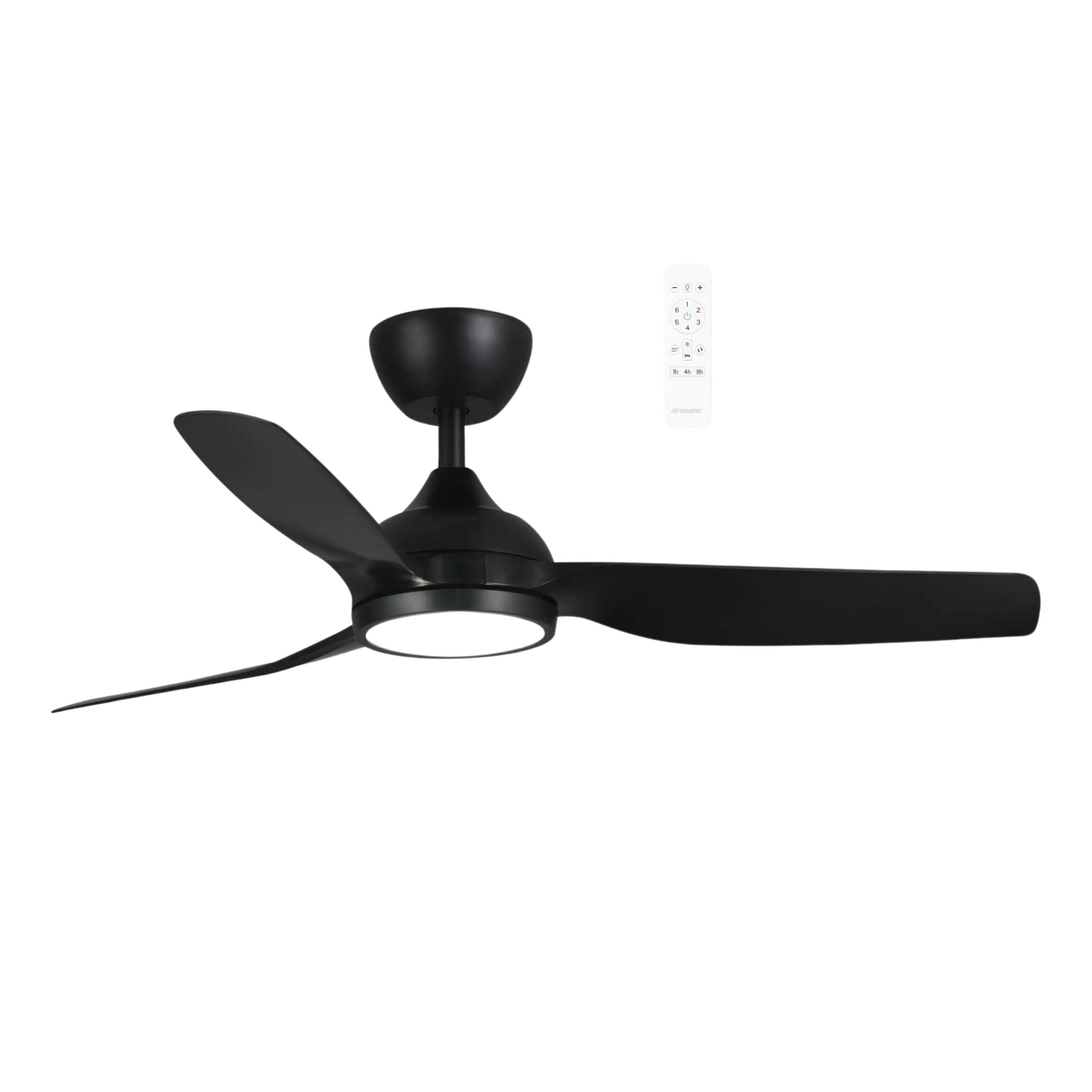 Daytona 52" Smart DC Ceiling Fan with LED Light - Matt Black
