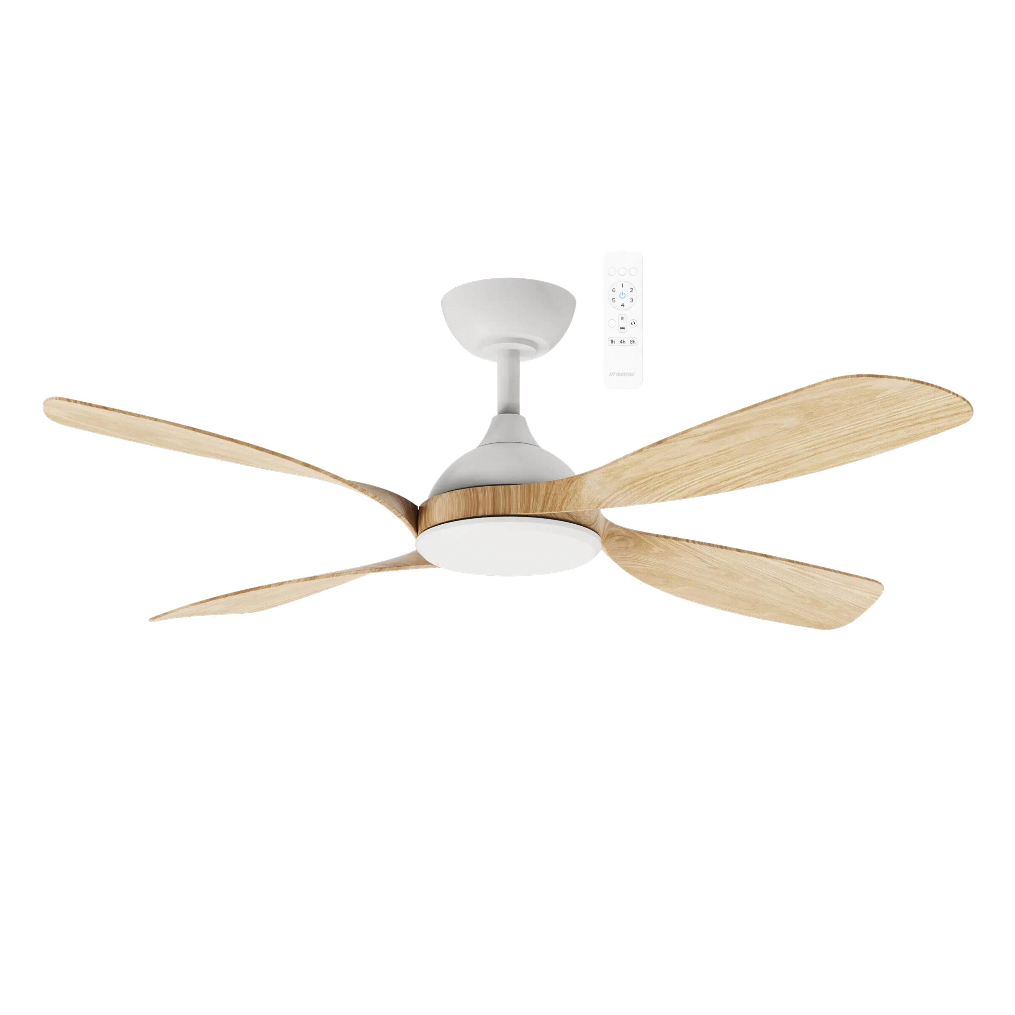 Hampton 52" Smart DC Ceiling Fan - White & Oak