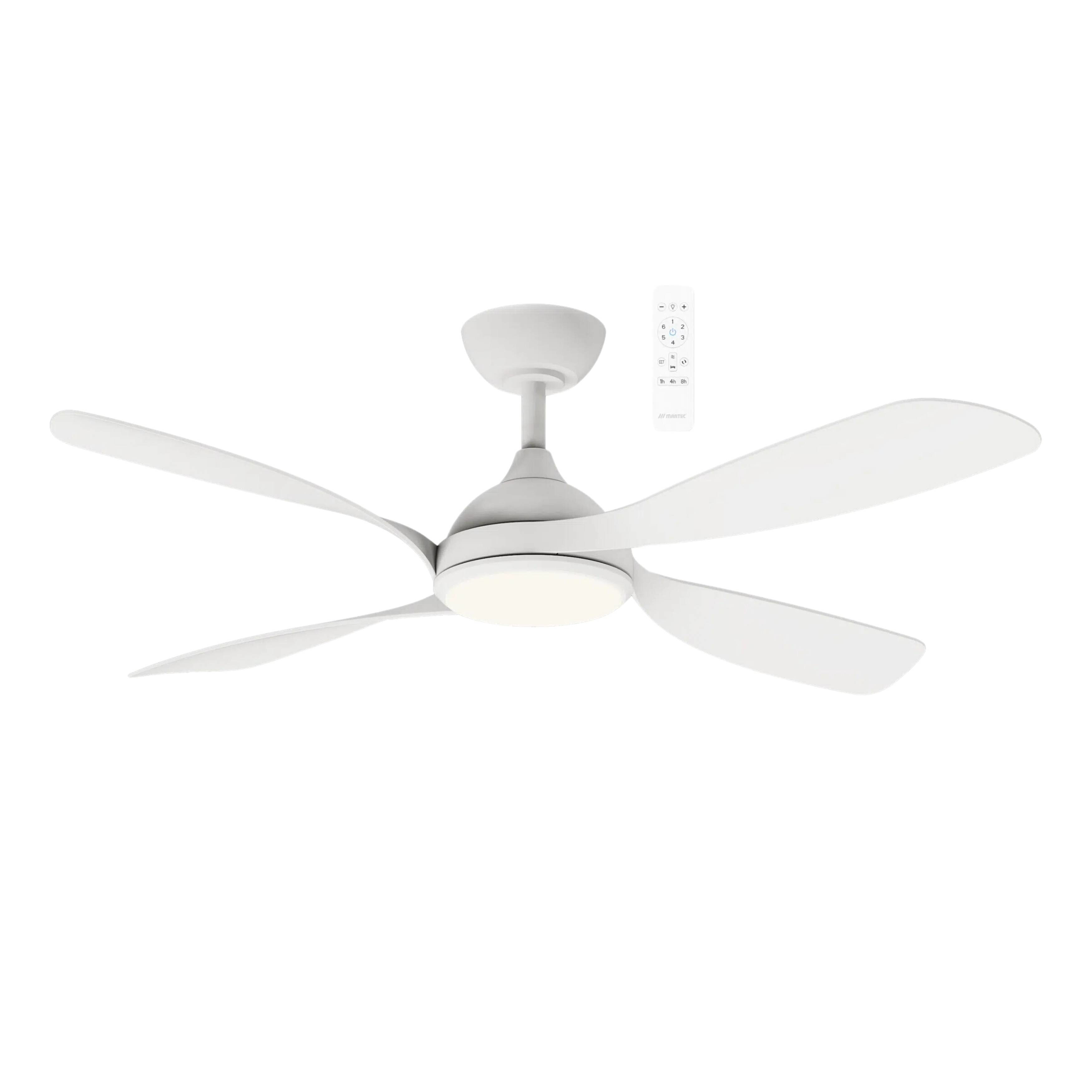 Hampton 52" Smart DC Ceiling Fan with LED Light - Matt White