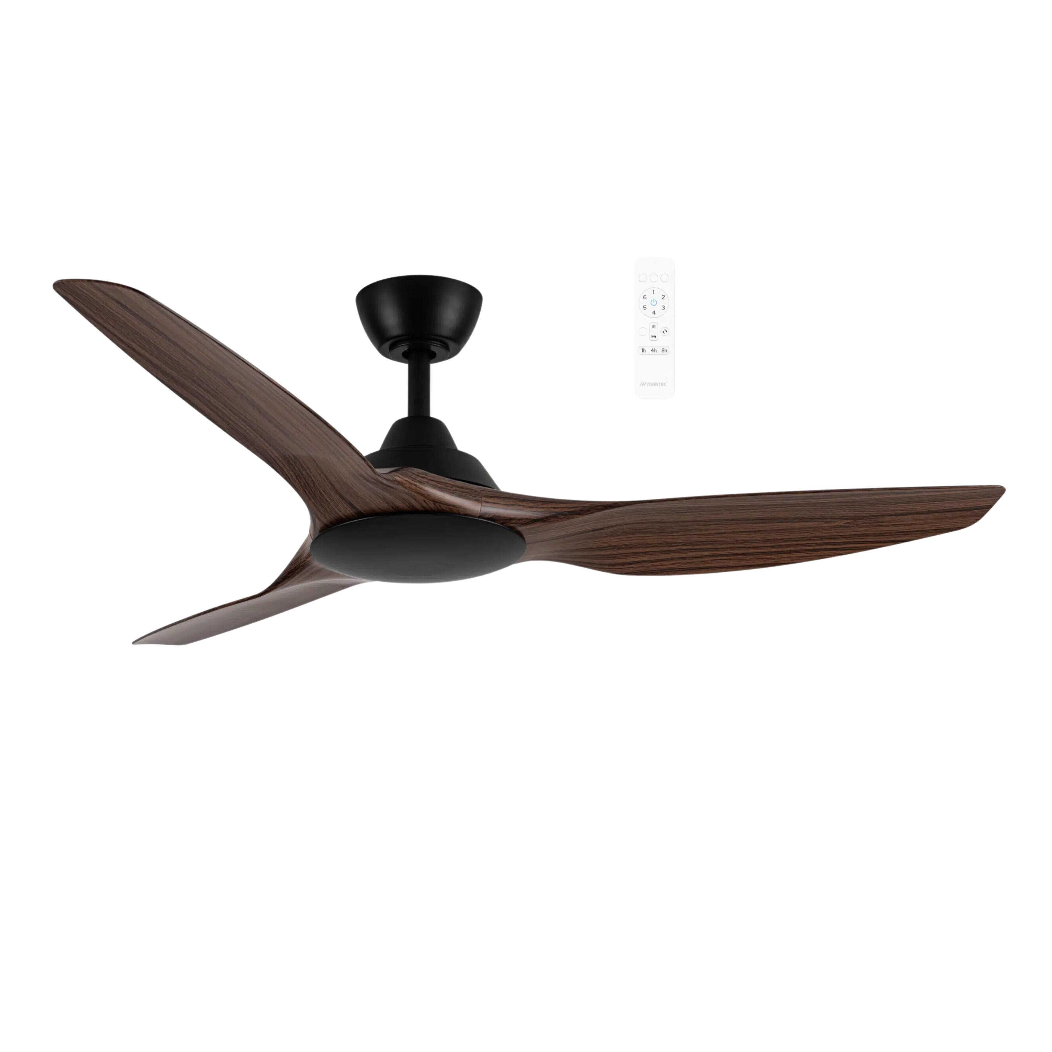 Impact 52" Smart DC Ceiling Fan - Black & Walnut