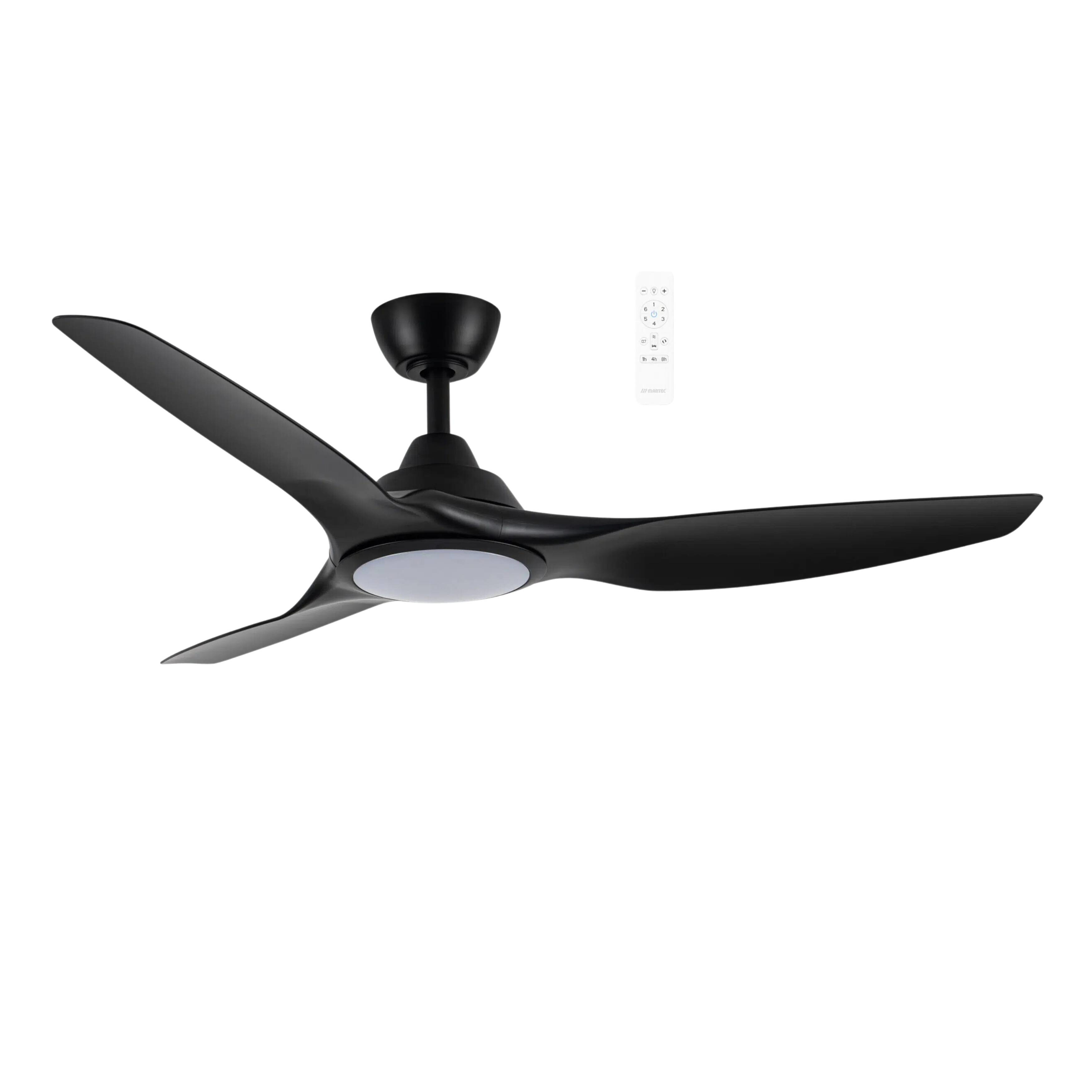 Impact 52" Smart DC Ceiling Fan with LED Light - Matt Black
