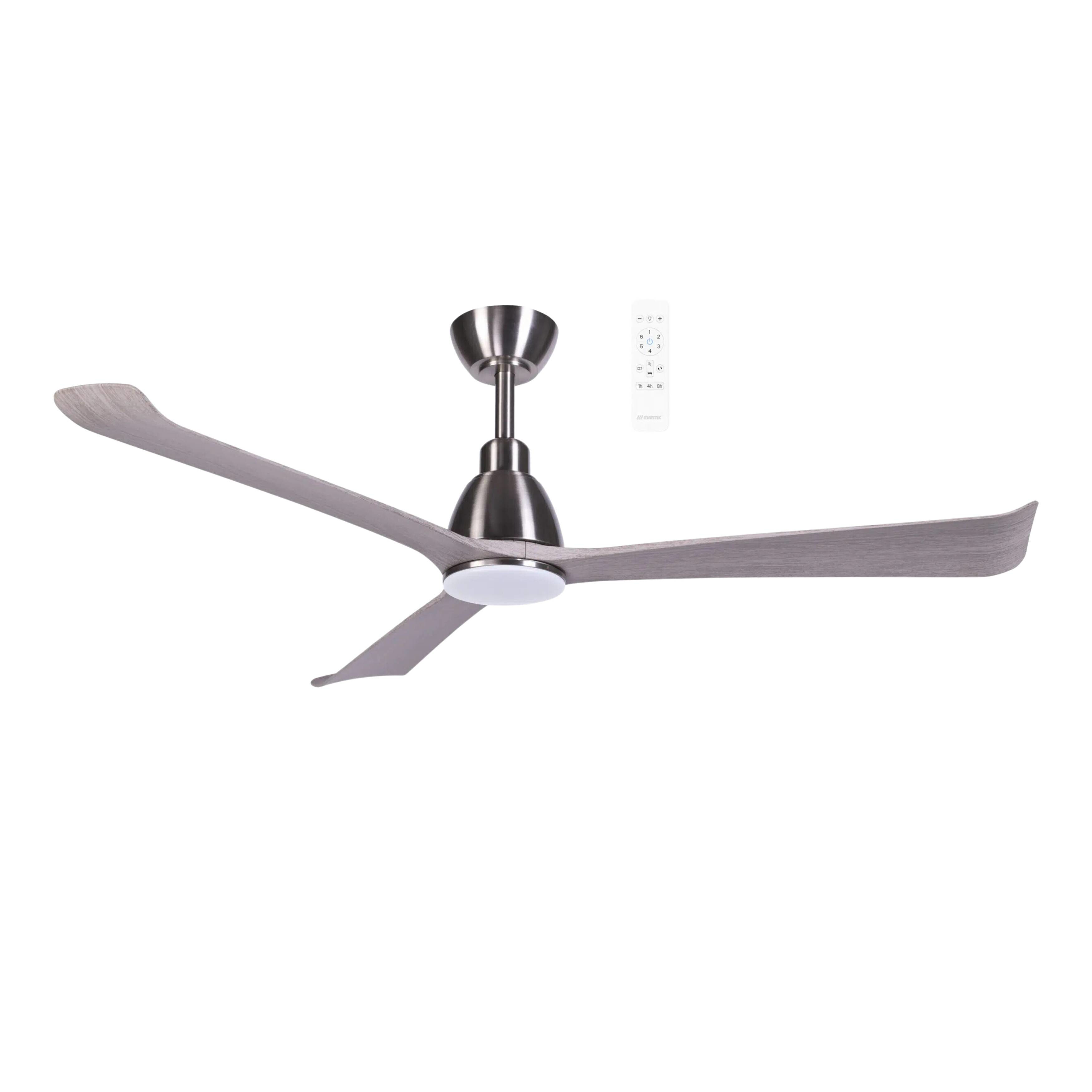 Polo 52 Smart DC Ceiling Fan with LED Light - Nickel & Driftwood