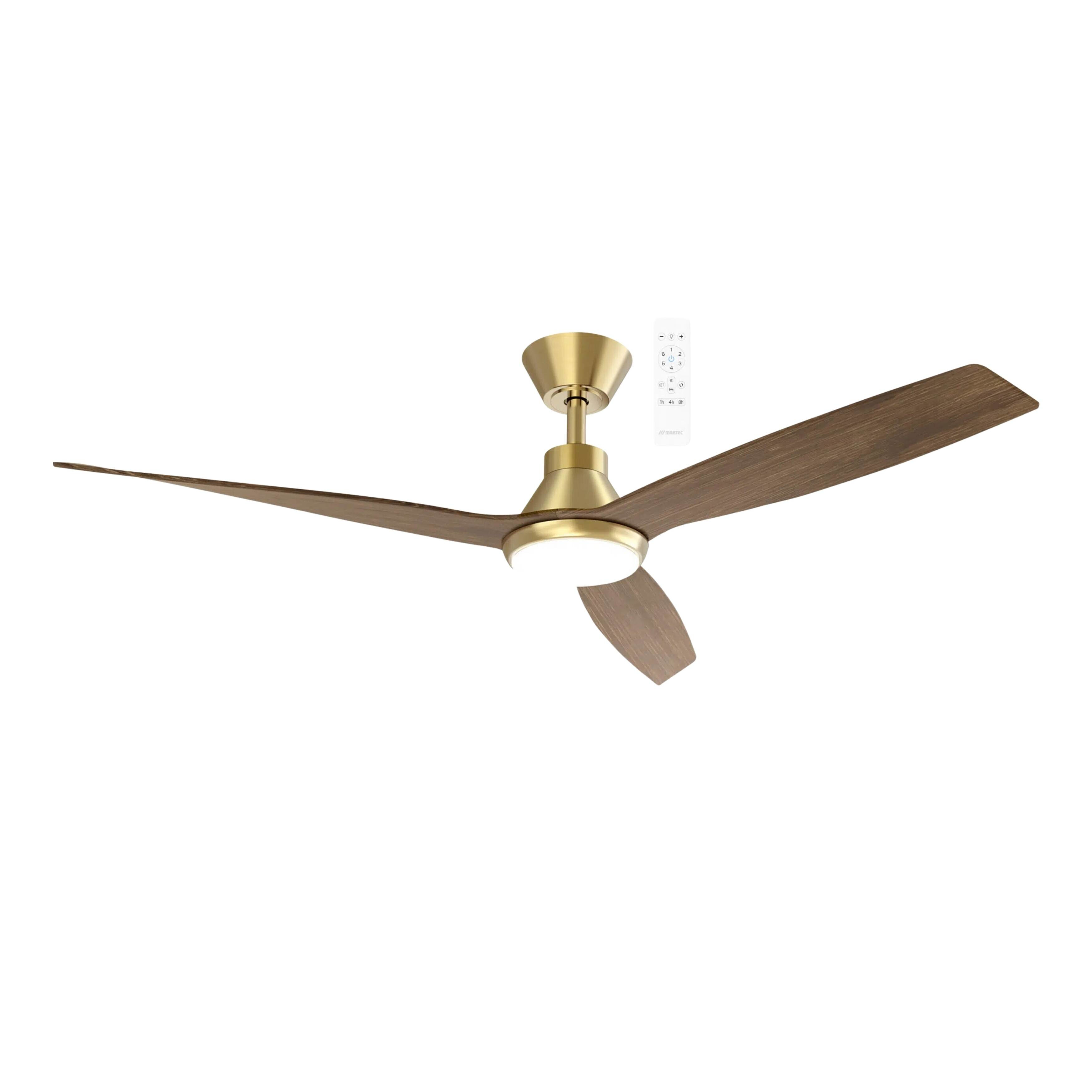 Triumph 52 Smart DC Ceiling Fan with LED Light - Bronze & Walnut