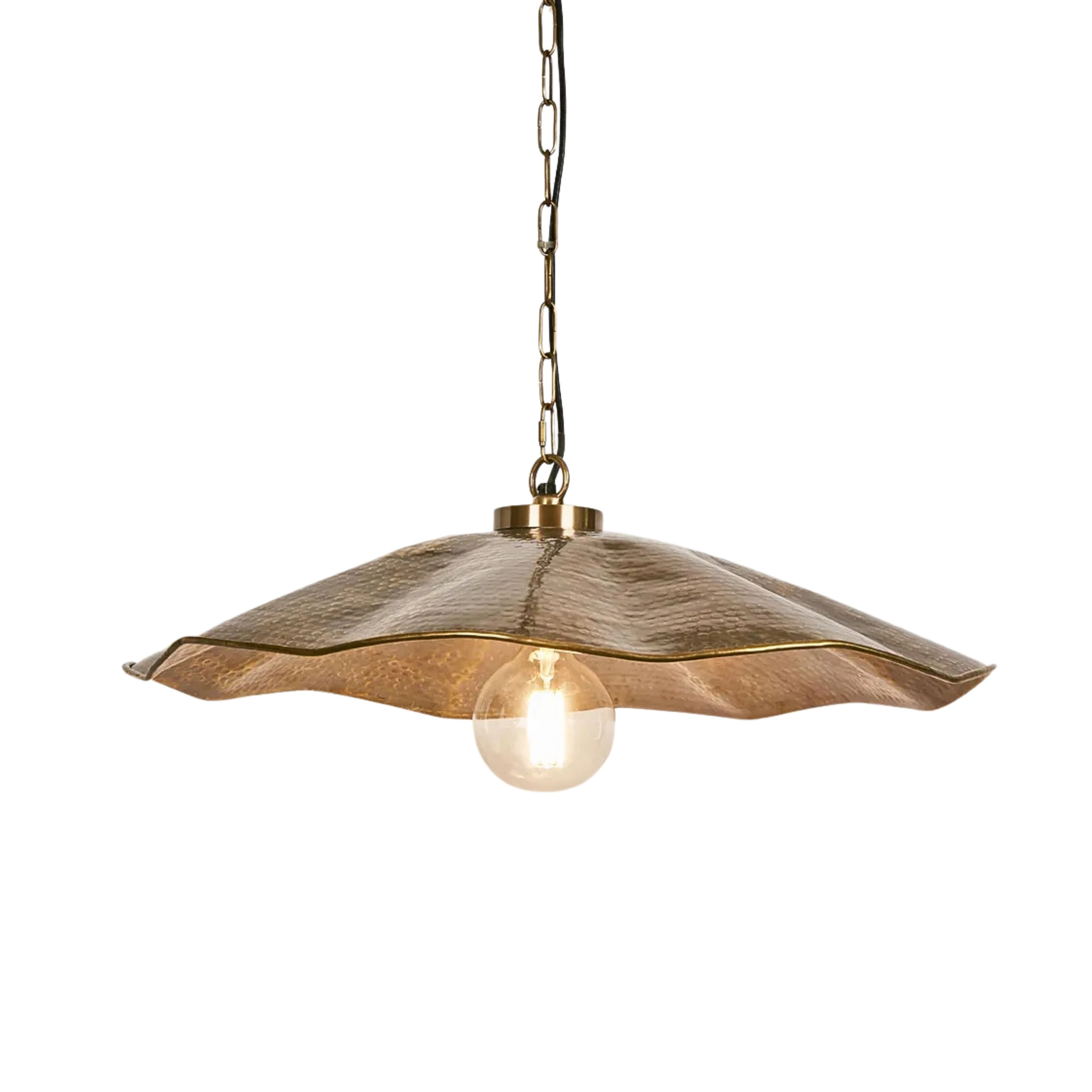 Marilyn Antique Brass Scallop Edge Pendant Light