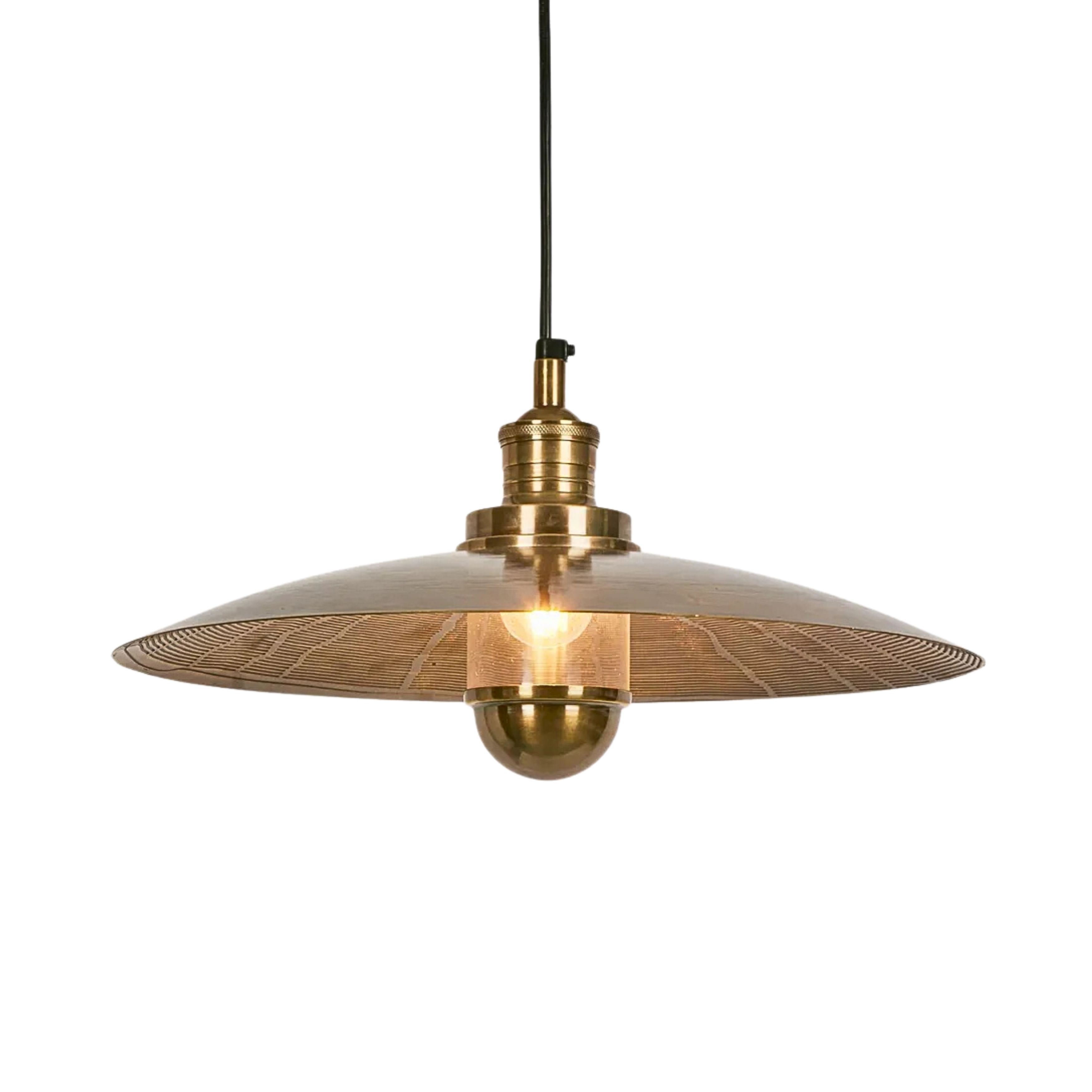 Hayes Antique Brass Rustic Disc Pendant Light