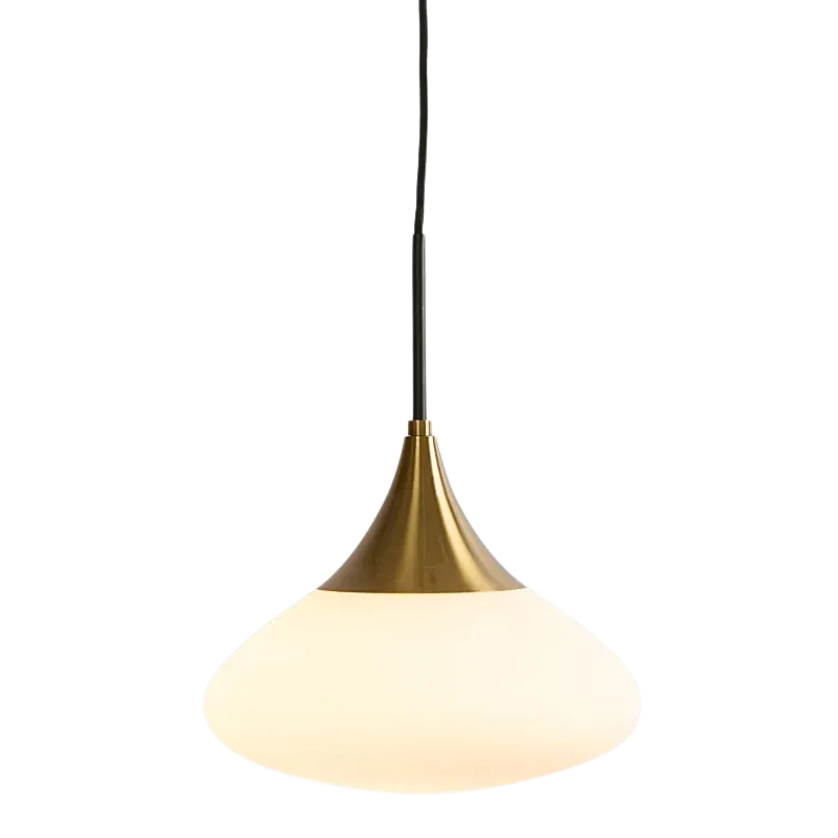 Theo Antique Brass Glass Pendant Light