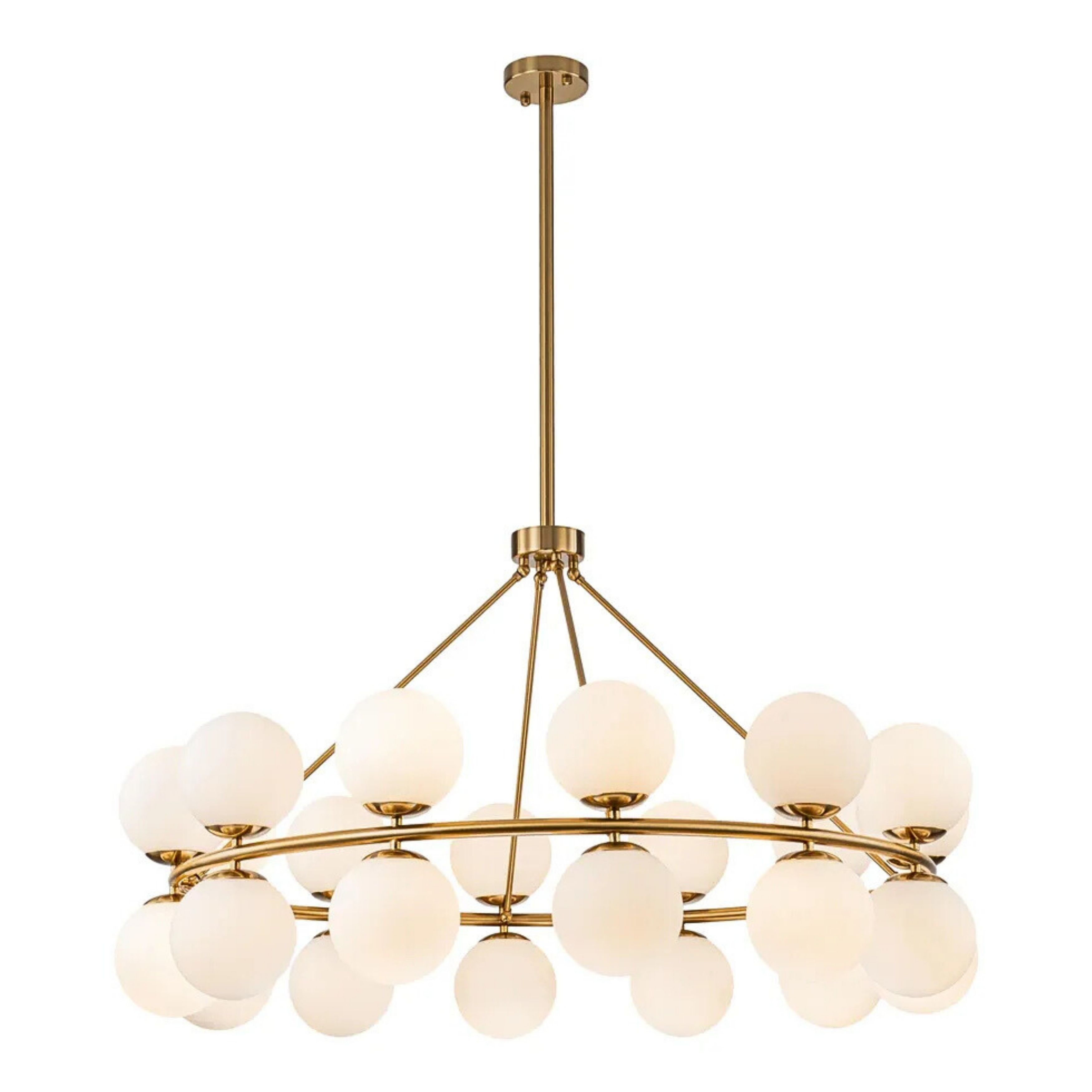 Whitney 24 Light Orb Antique Brass Chandelier