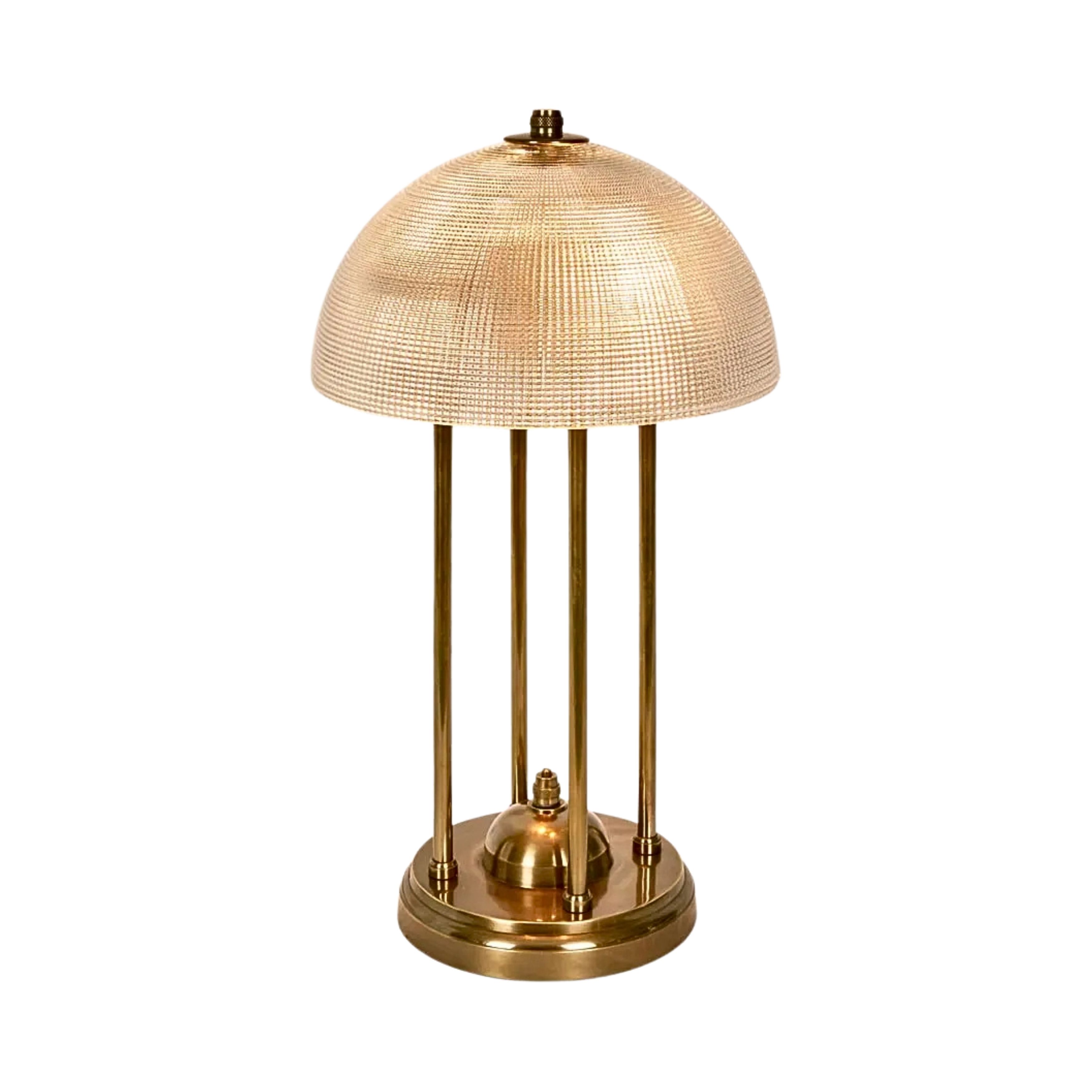 Valerian Antique Brass Textured Glass Table Lamp