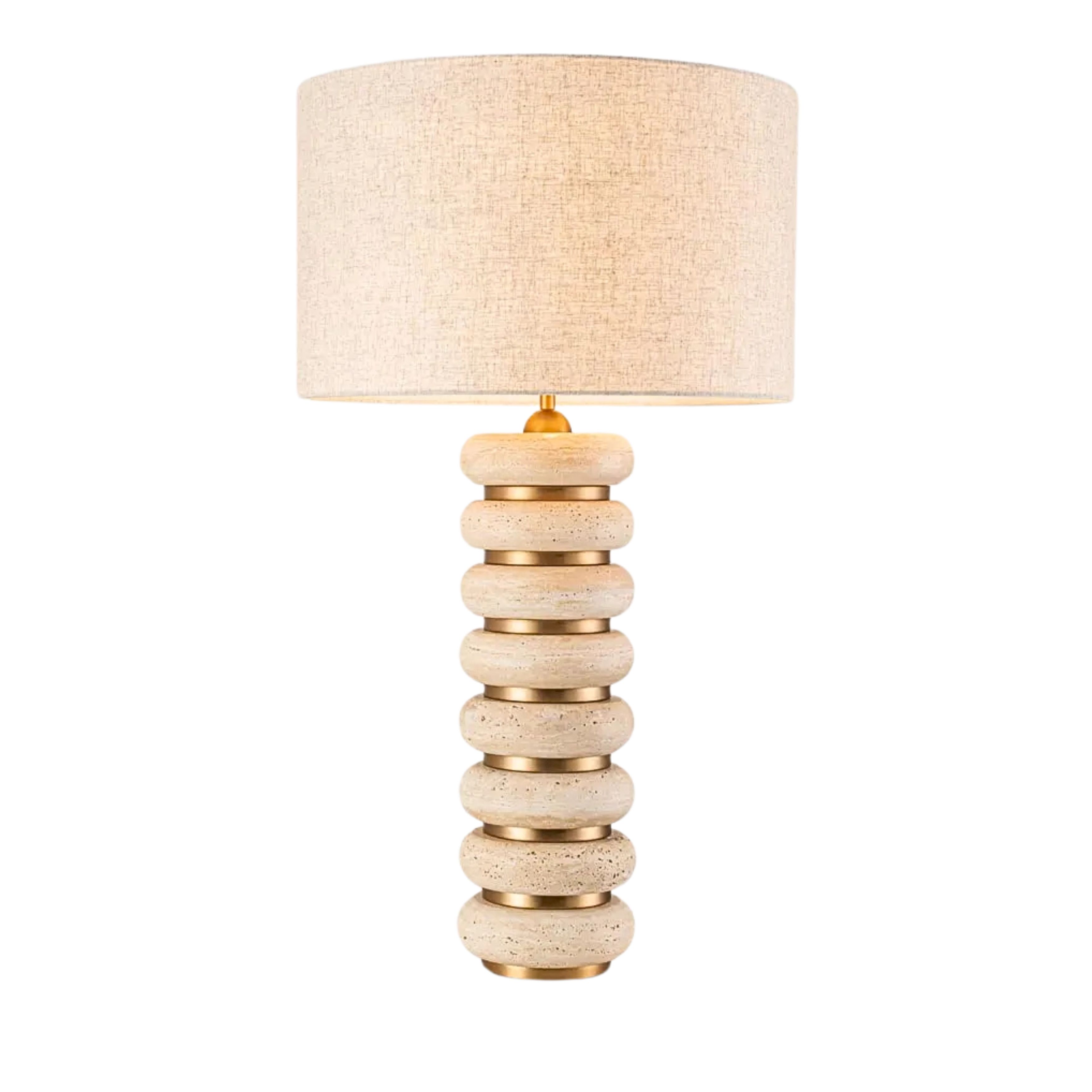 Wendy Brass Spiral Travertine Table Lamp