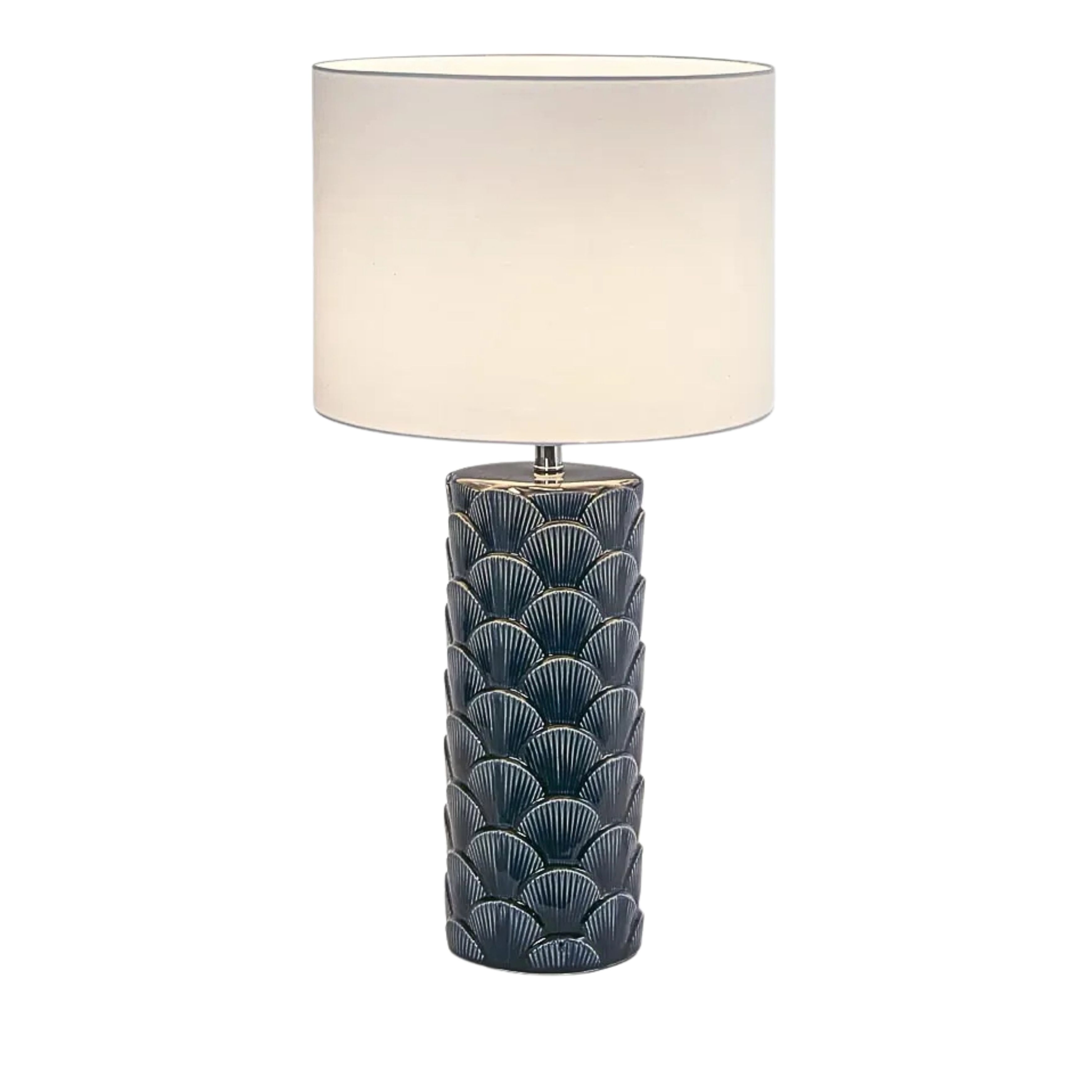 Ariel Coastal Blue Decorative Shell Ceramic Table Lamp