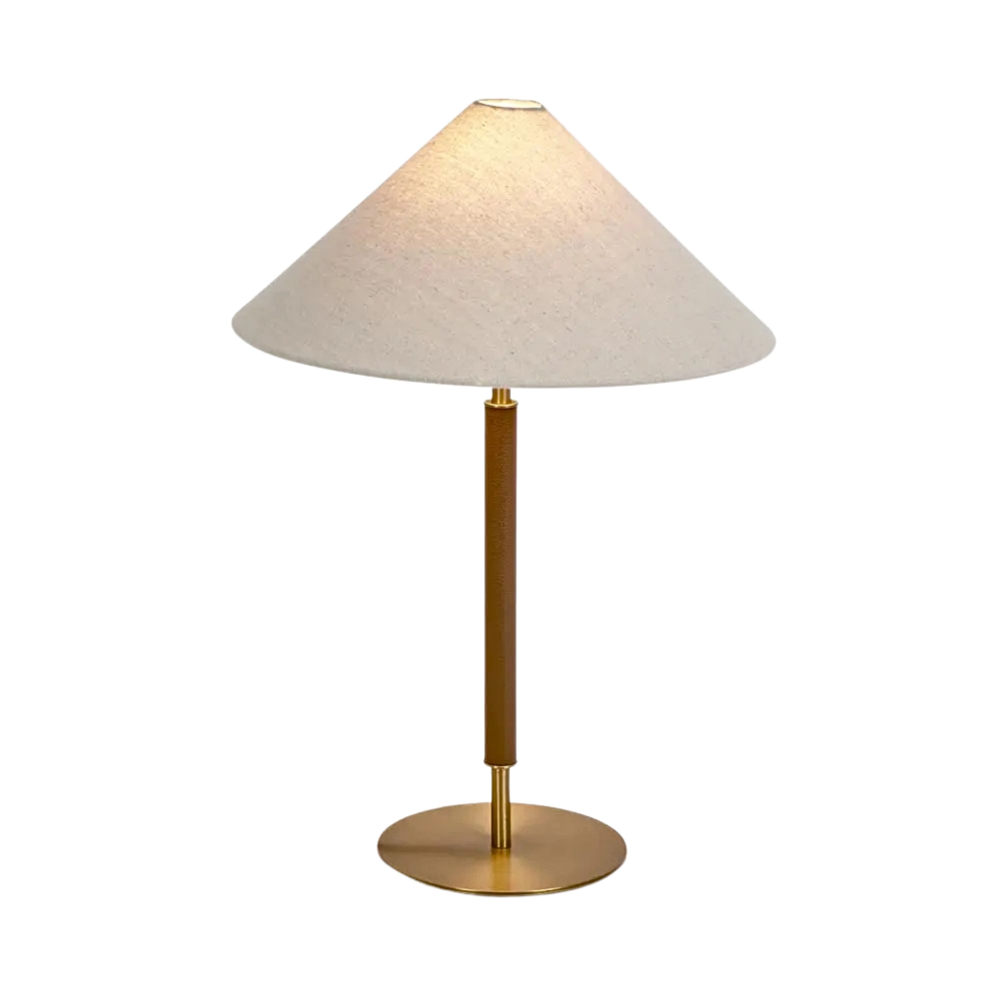 Hope Antique Brass Leather Wrap Statement Table Lamp