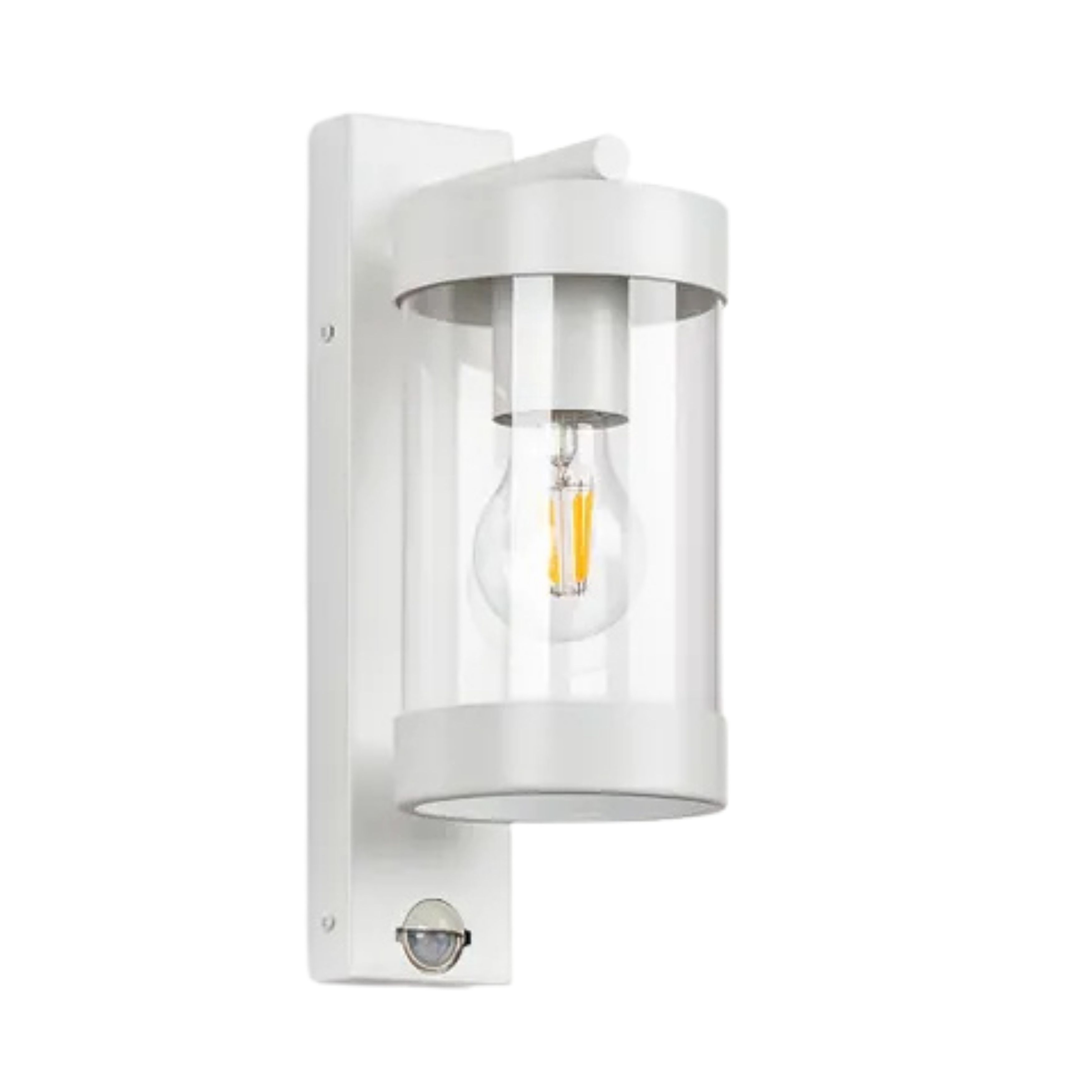 Idaho White IP43 Modern Wall Light with Sensor