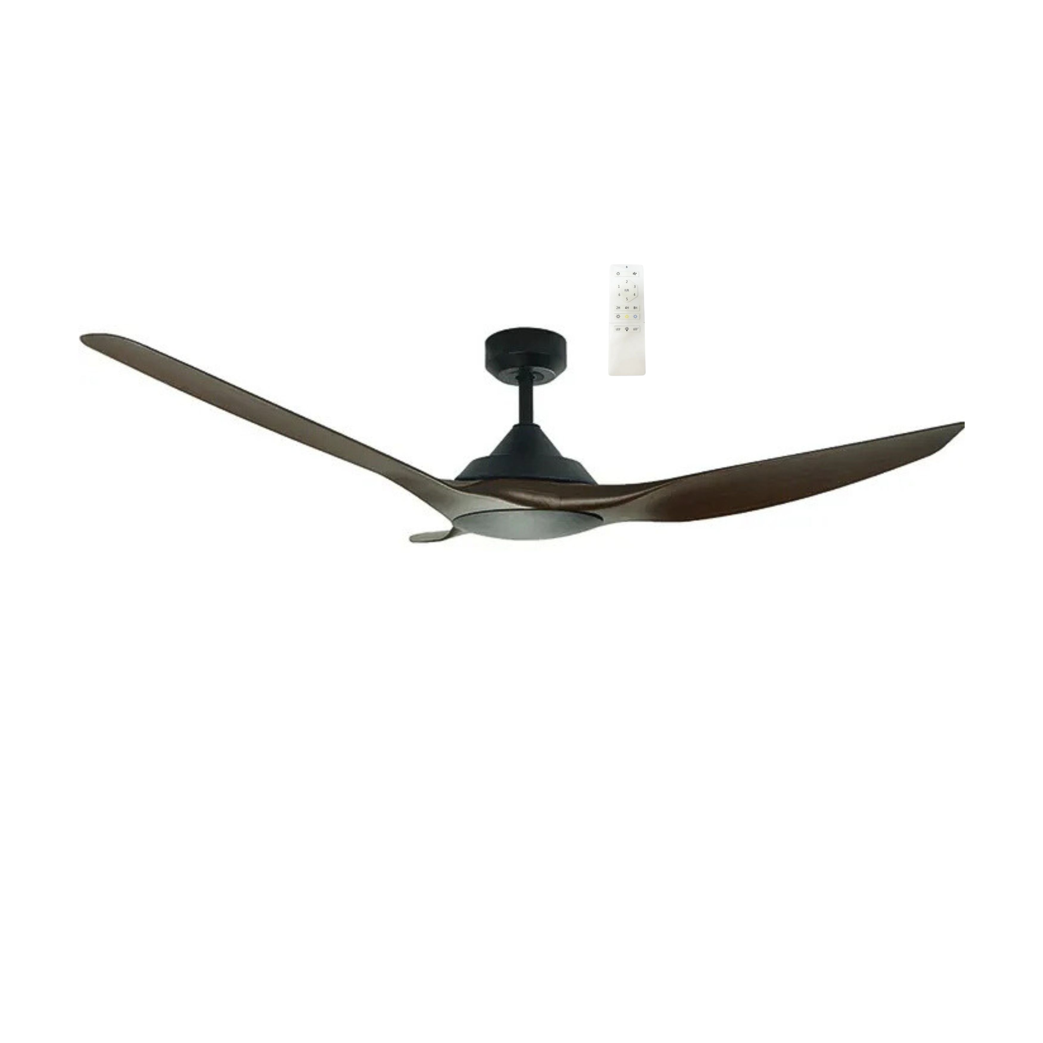Raven RWS 52" Smart DC Ceiling Fan - Black & Walnut