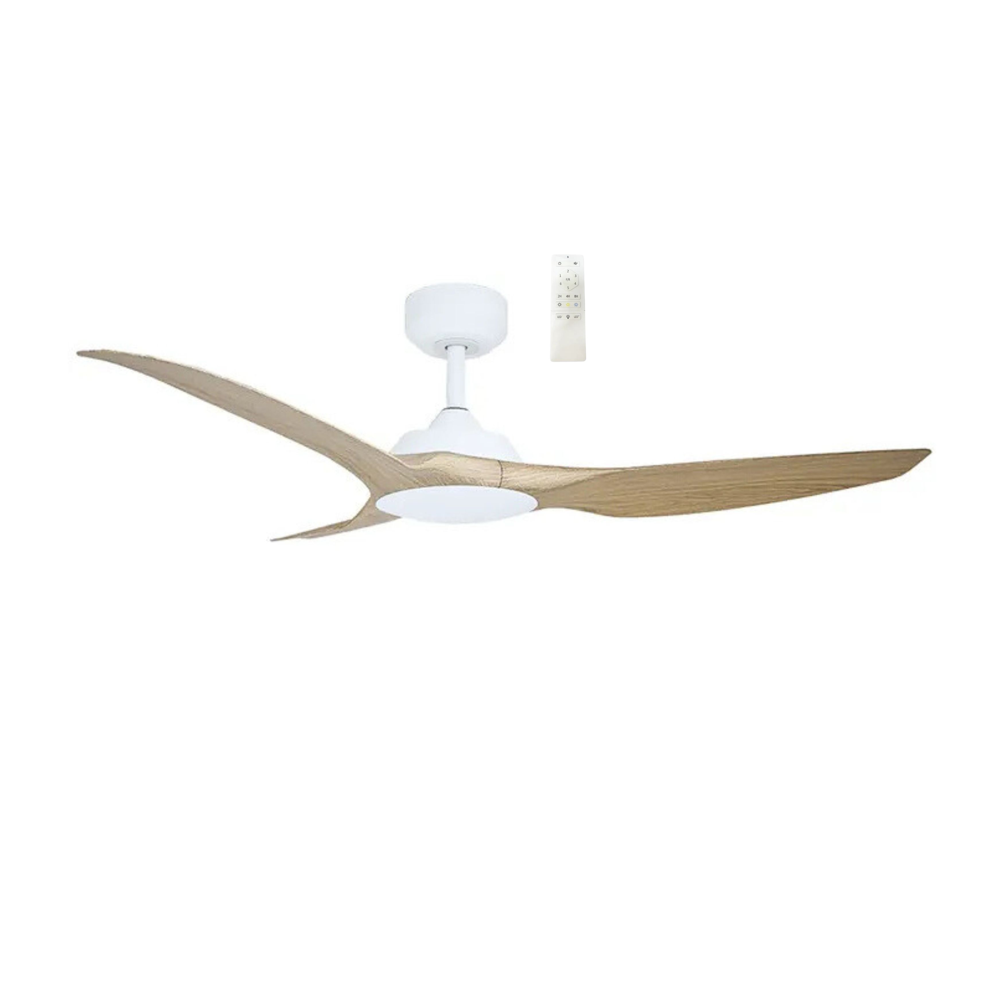 Raven RWS 52" Smart DC Ceiling Fan - White & Oak