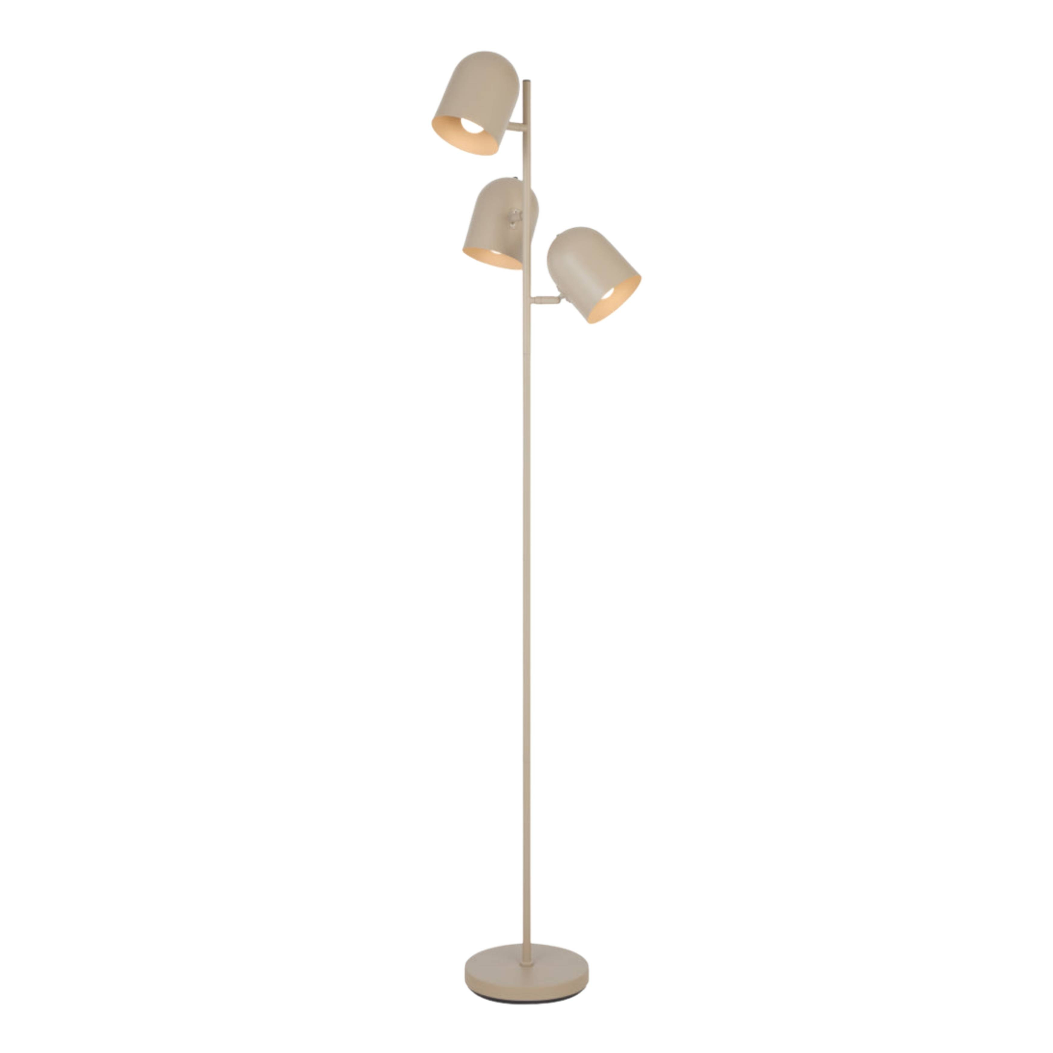 Acton 3 Light Satin Khaki Modern Floor Lamp