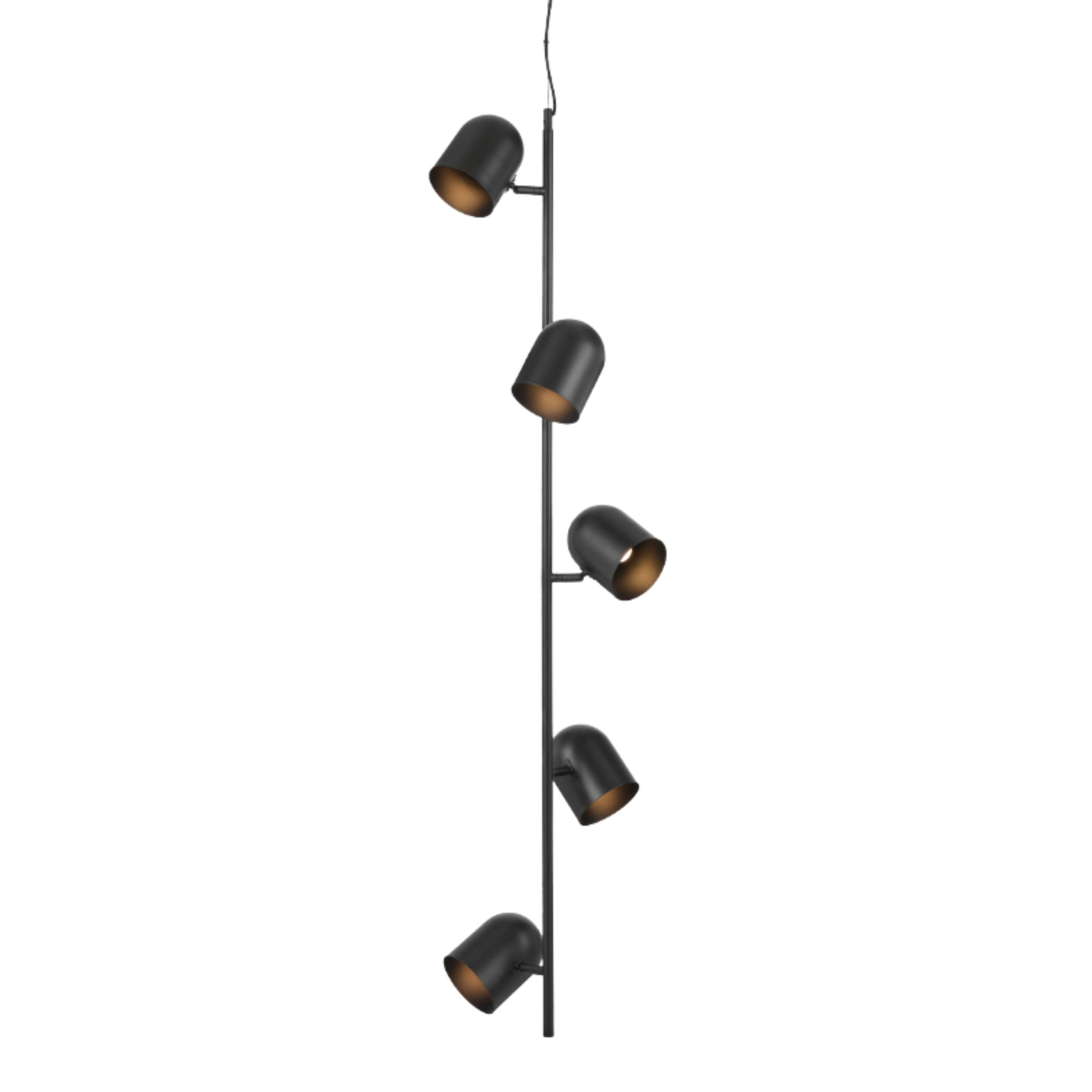 Acton 5 Light Satin Black Modern Convertible Pendant