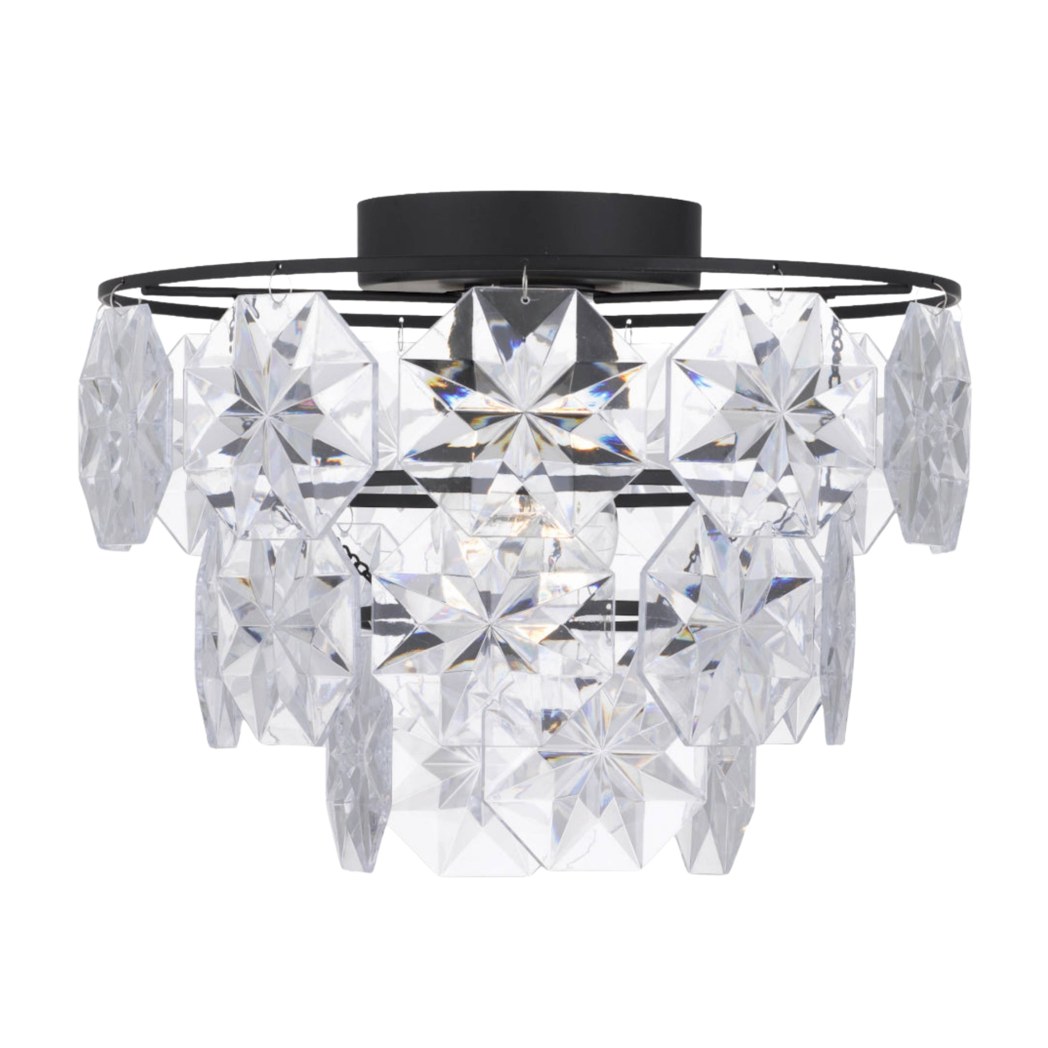 Altos Clear Art Glass Acrylic Black Ceiling Light