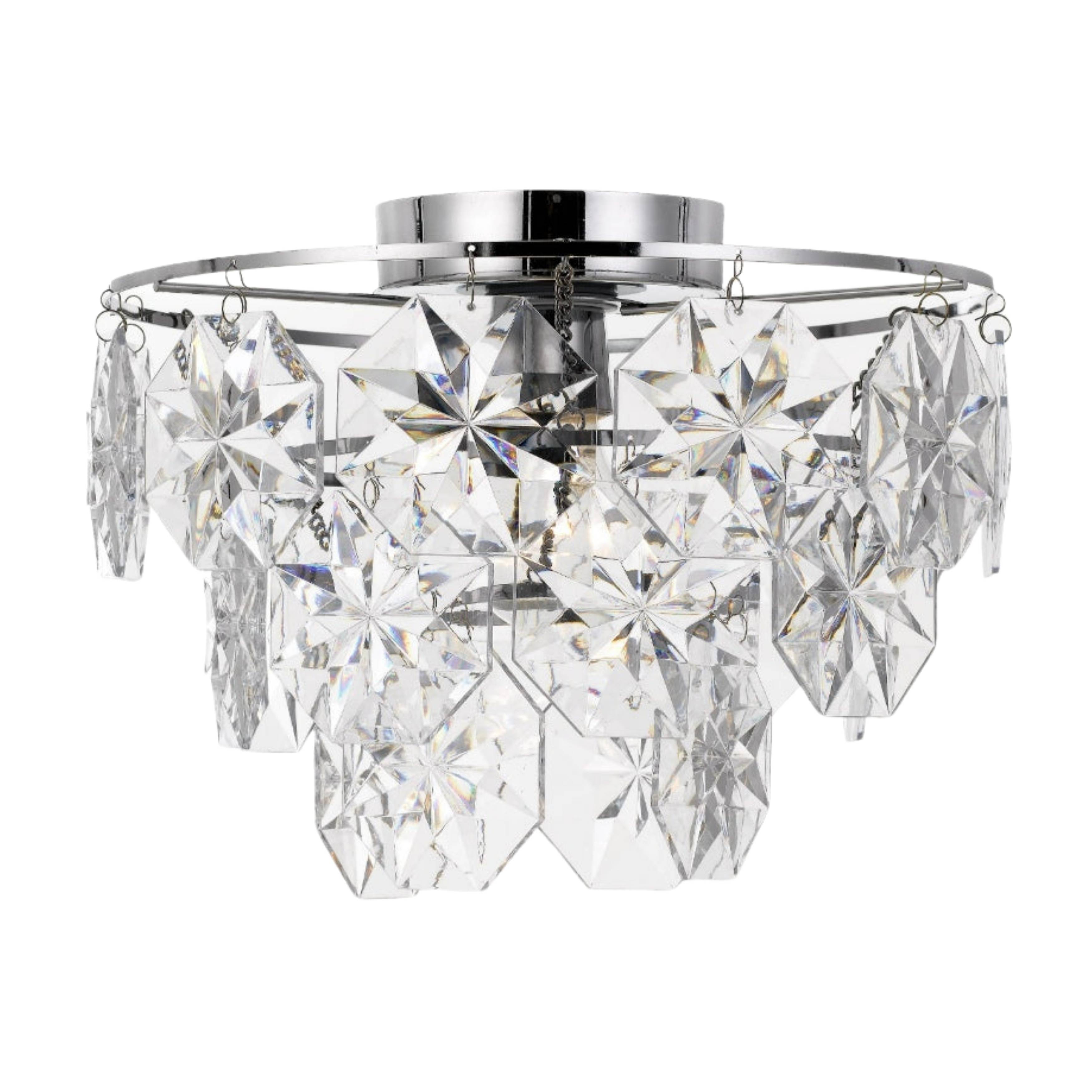 Altos Clear Art Glass Acrylic Chrome Ceiling Light