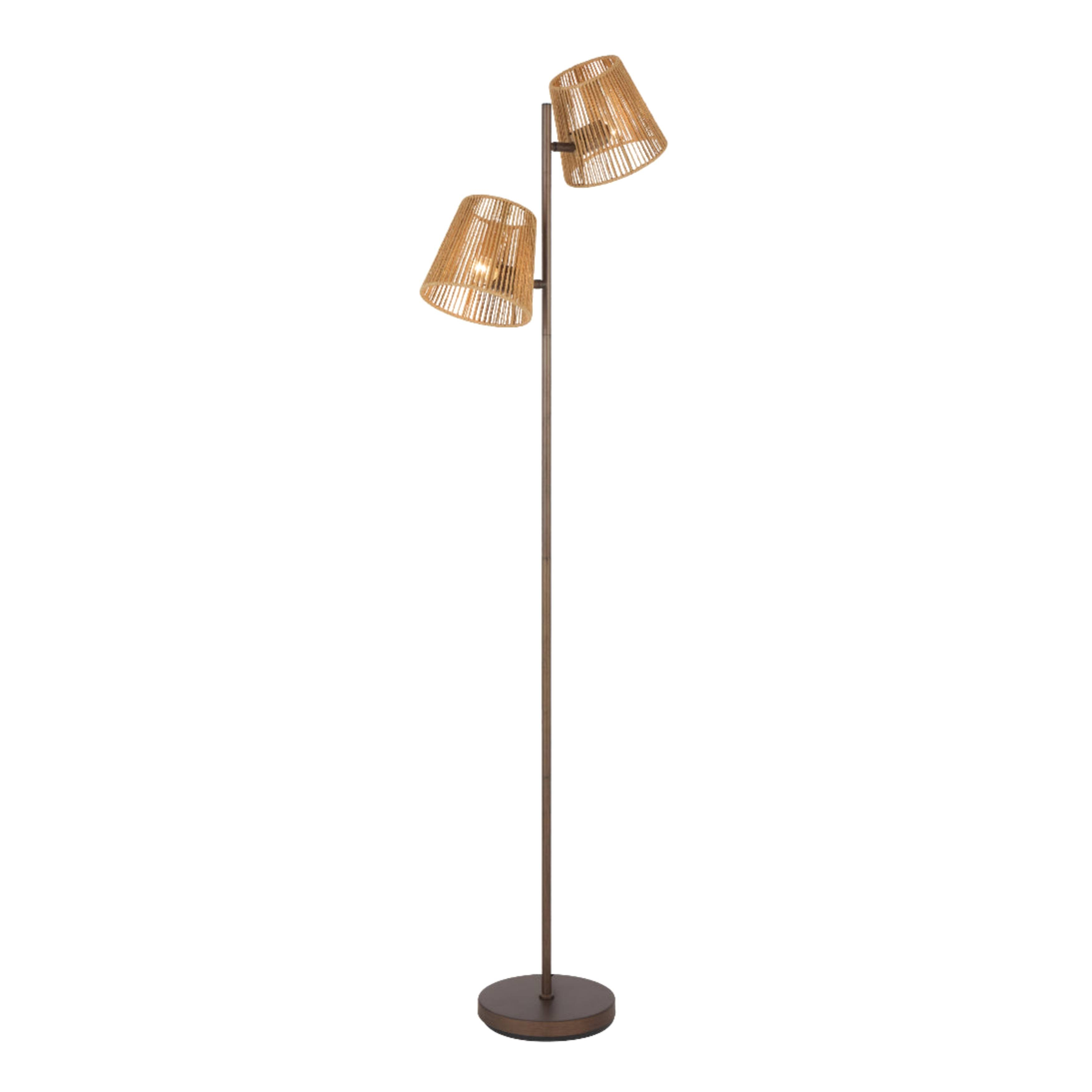 Aluva 2 Light Bronze Patina Boho Floor Lamp
