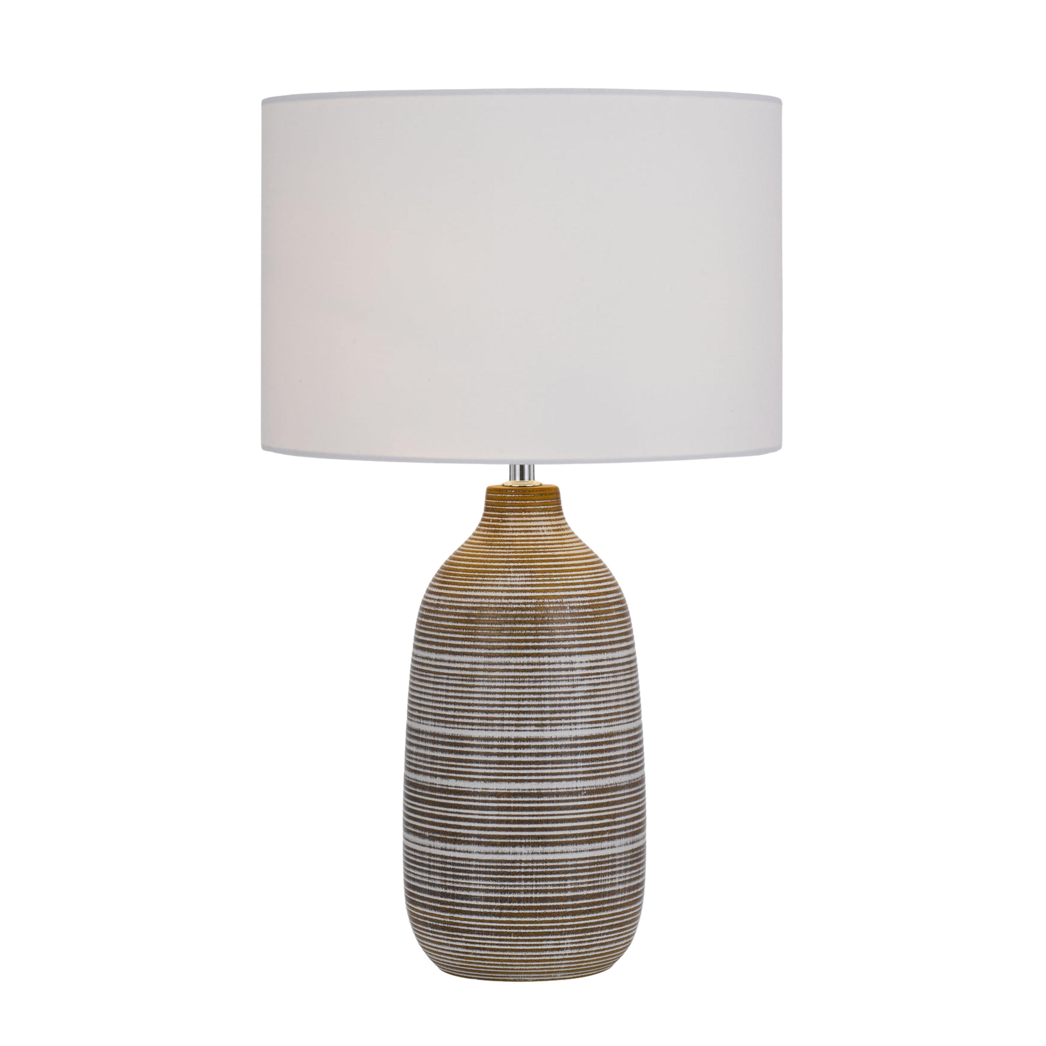 Eugene Striped Earthy Brown Ceramic Table Lamp