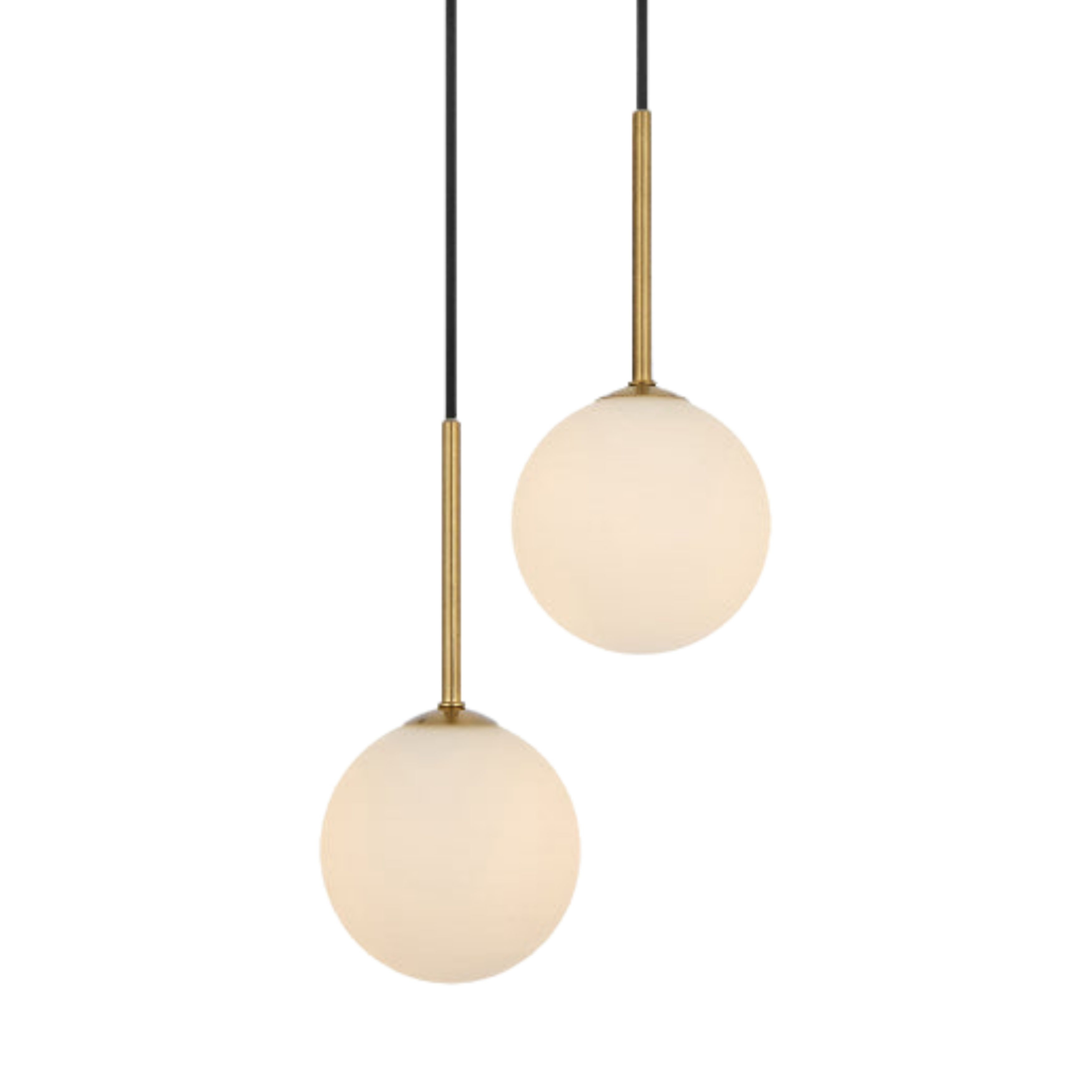 Grayson Duo Opal Matt Glass Gold Pendant Light