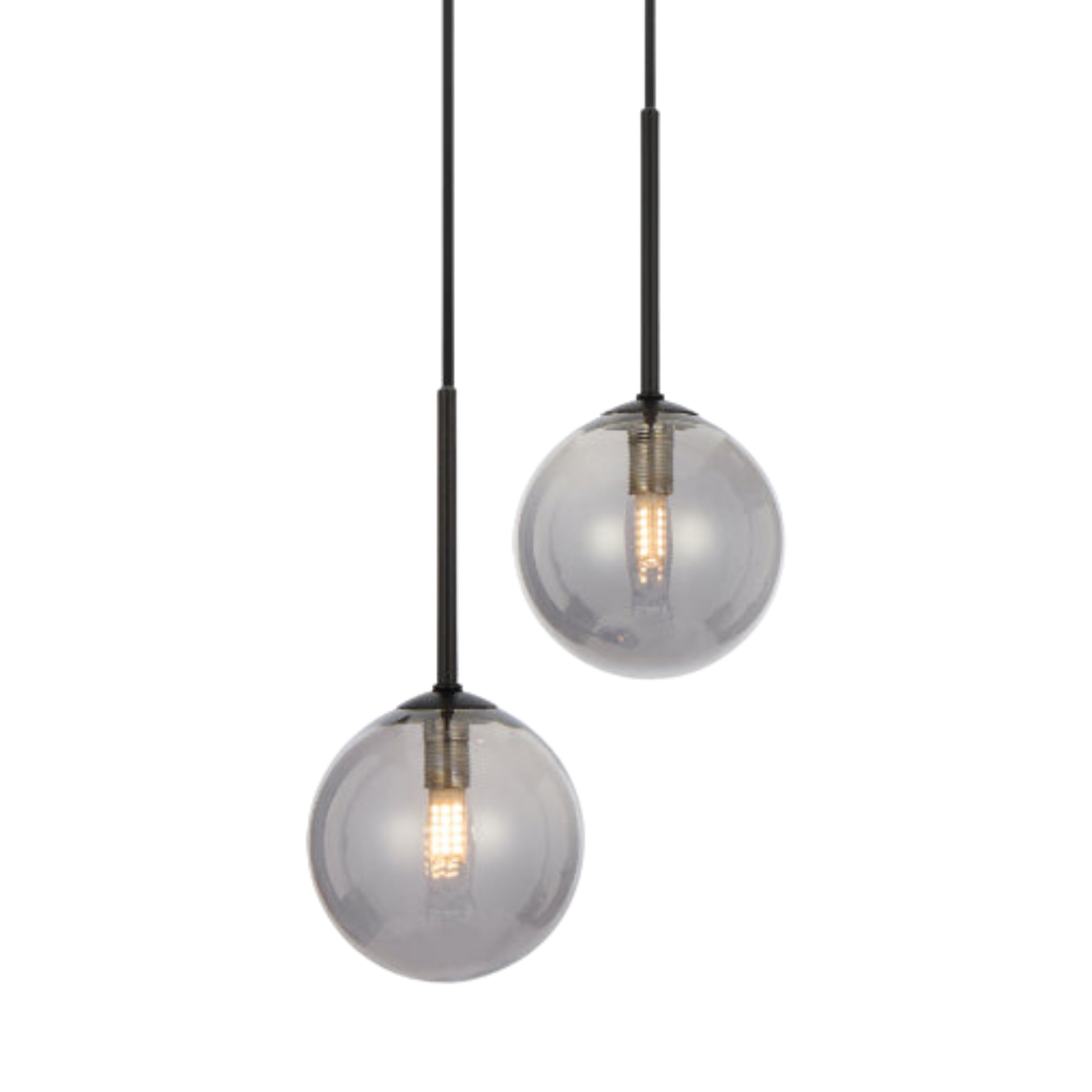 Grayson Duo Smooth Smoke Glass Black Pendant