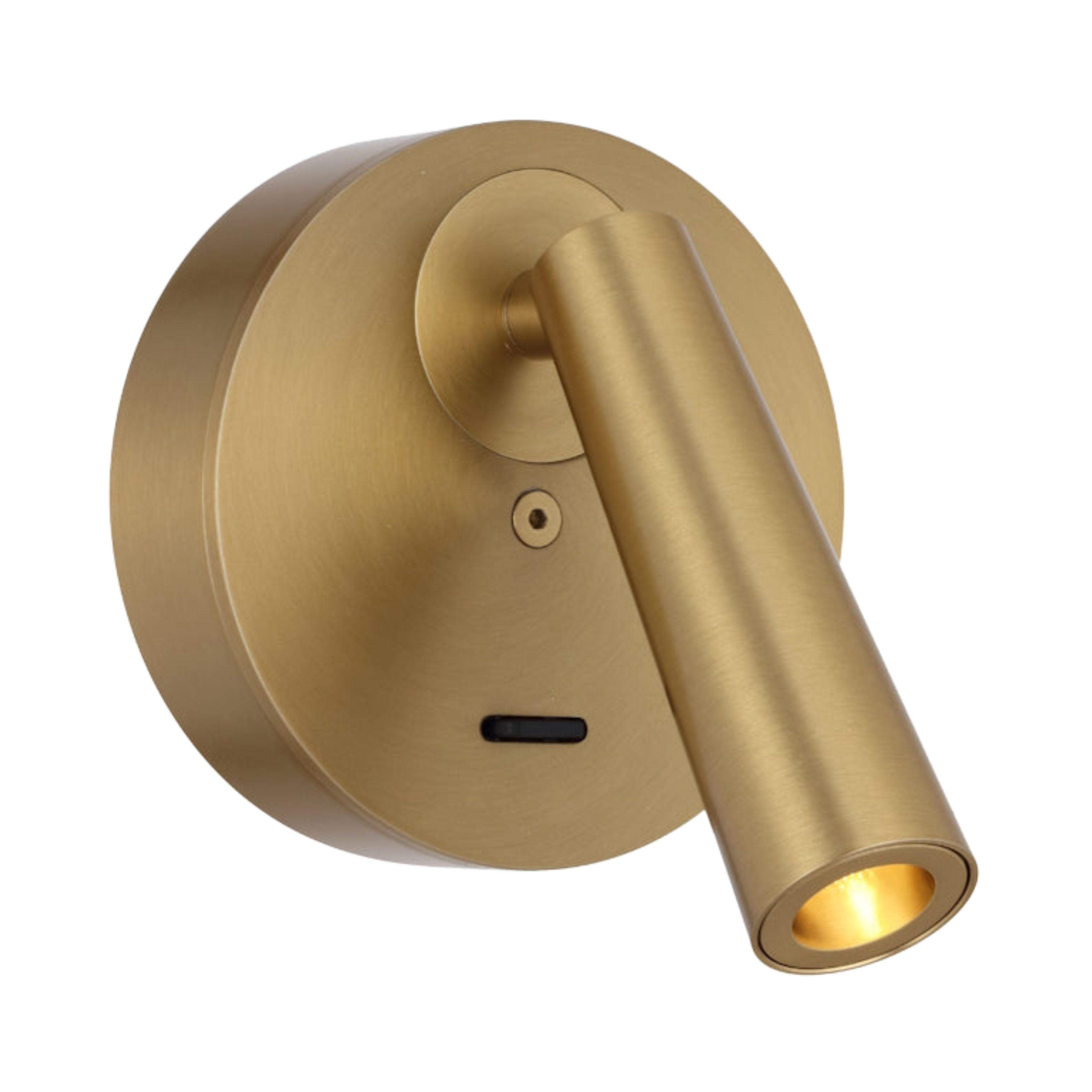 Halver Matt Brass Contemporary Wall Light with Switch