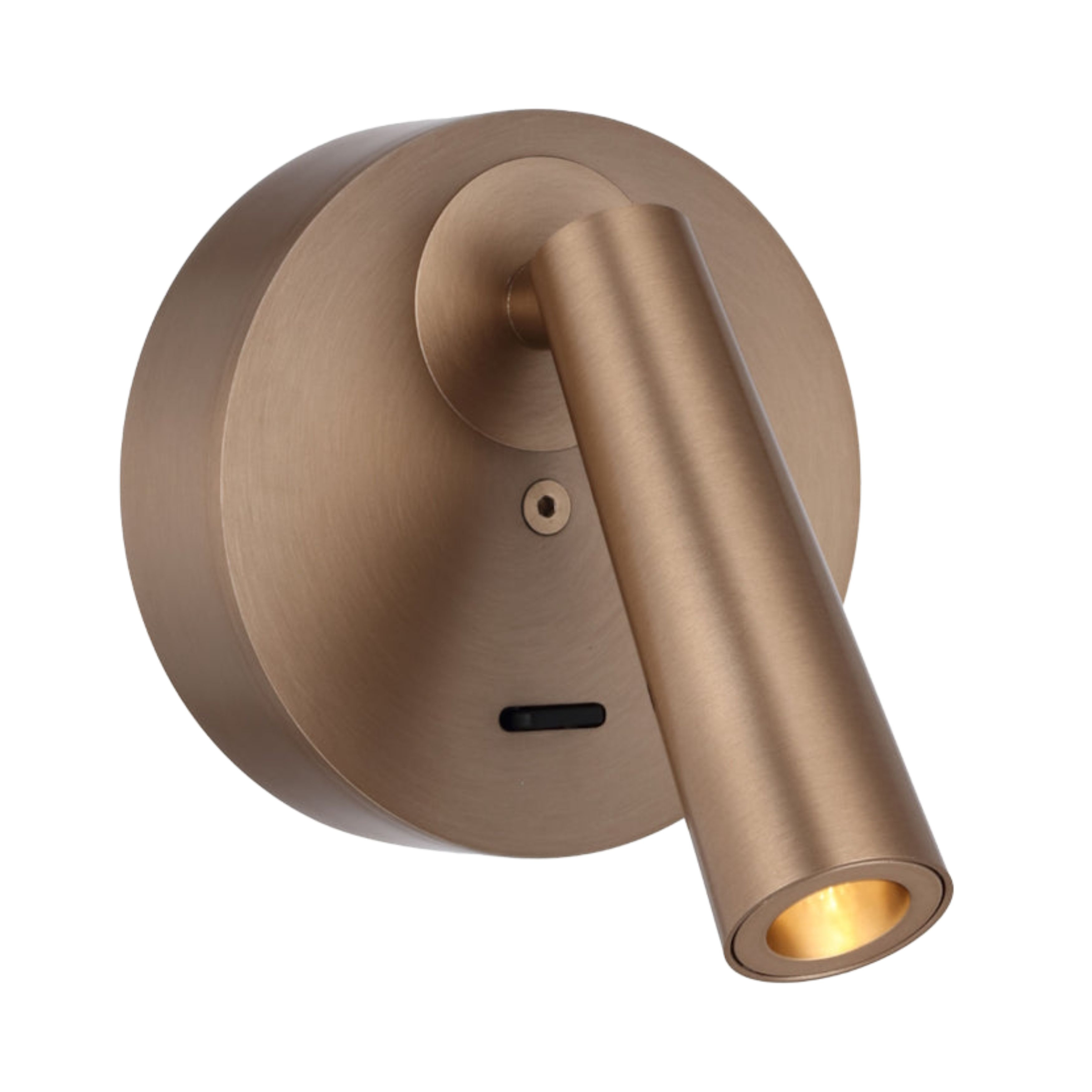 Halver Matt Copper Contemporary Wall Light with Switch