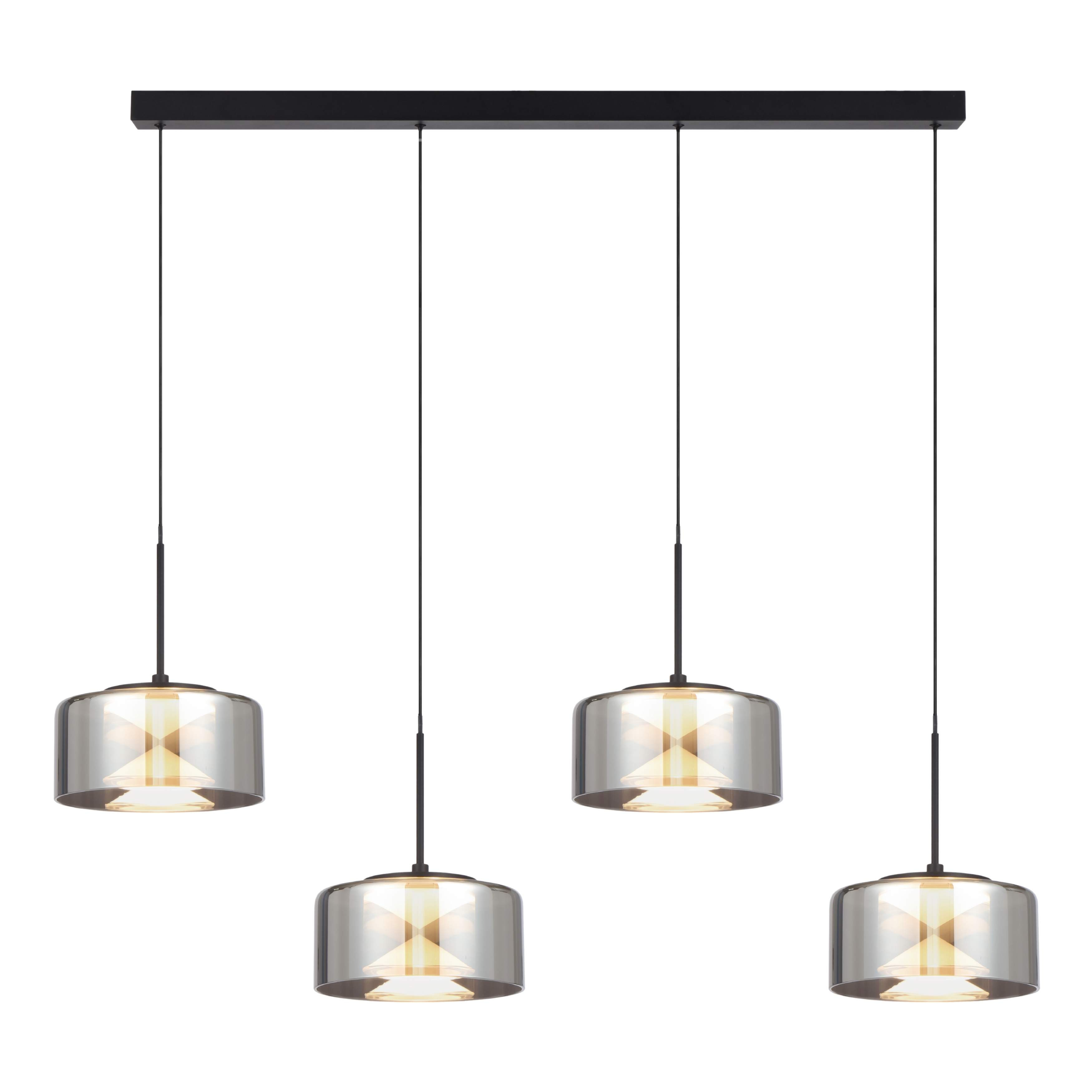 Juliaca 4 Light Smoke Glass 3CCT LED Cluster Pendant