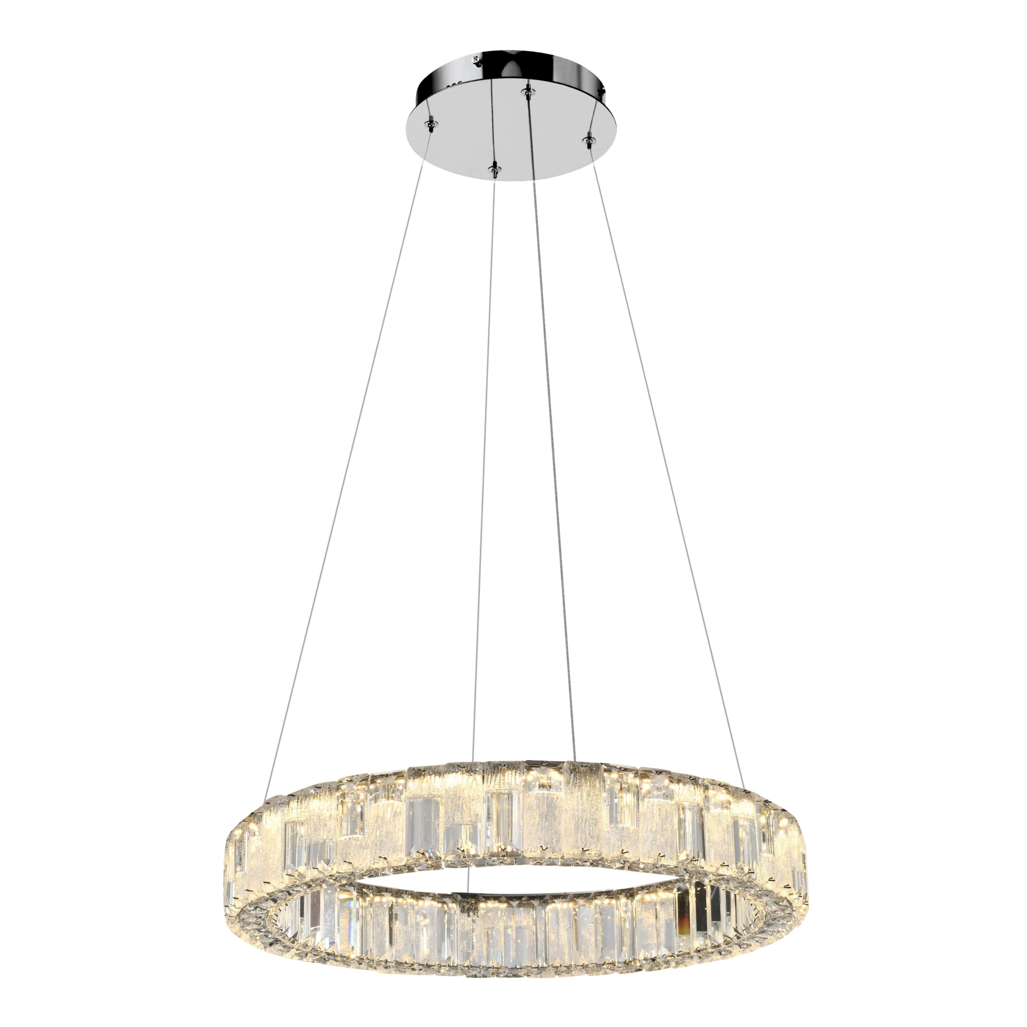 Luzern Chrome Crystal 3CCT LED Pendant Light