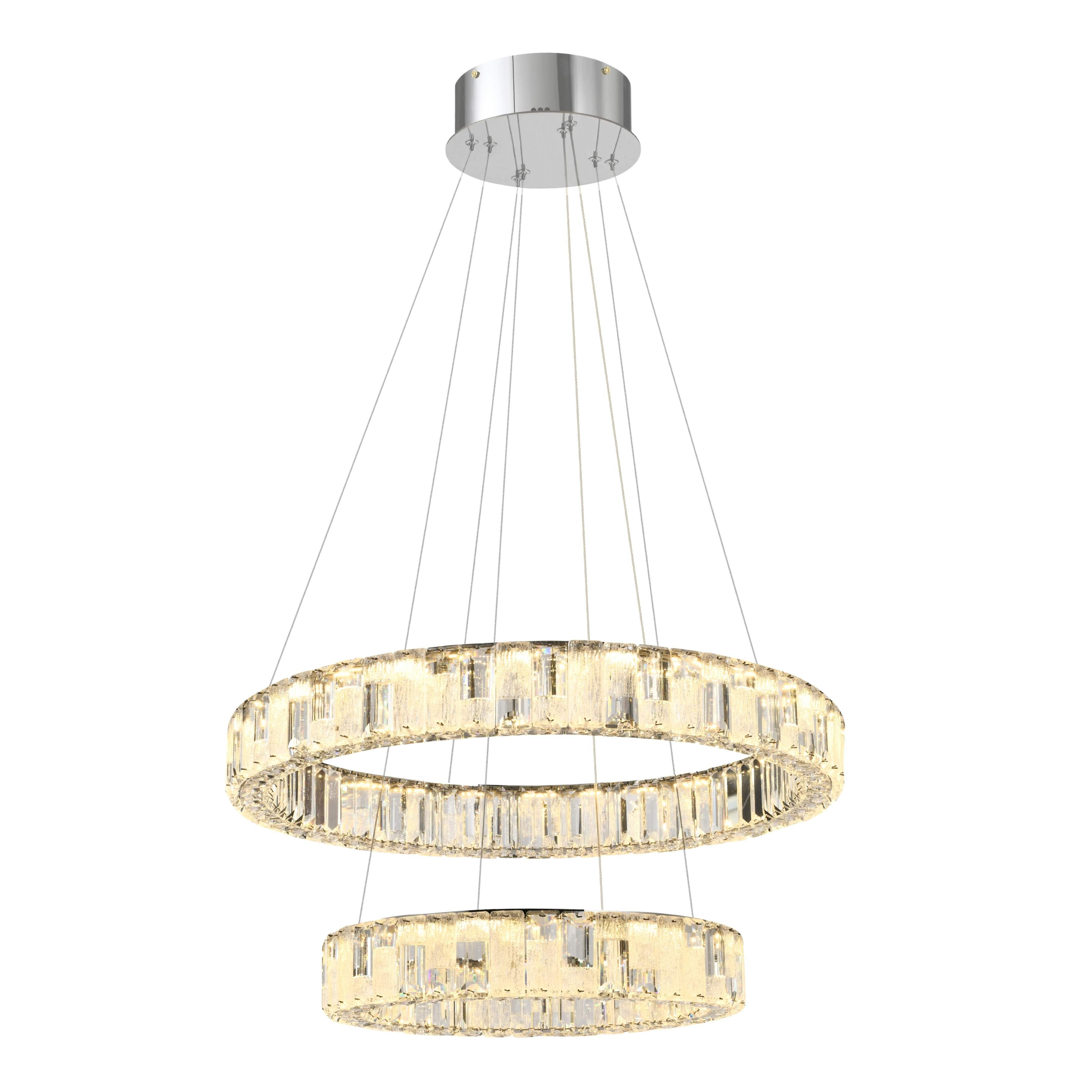 Luzern Two Tiered Chrome Crystal 3CCT LED Chandelier