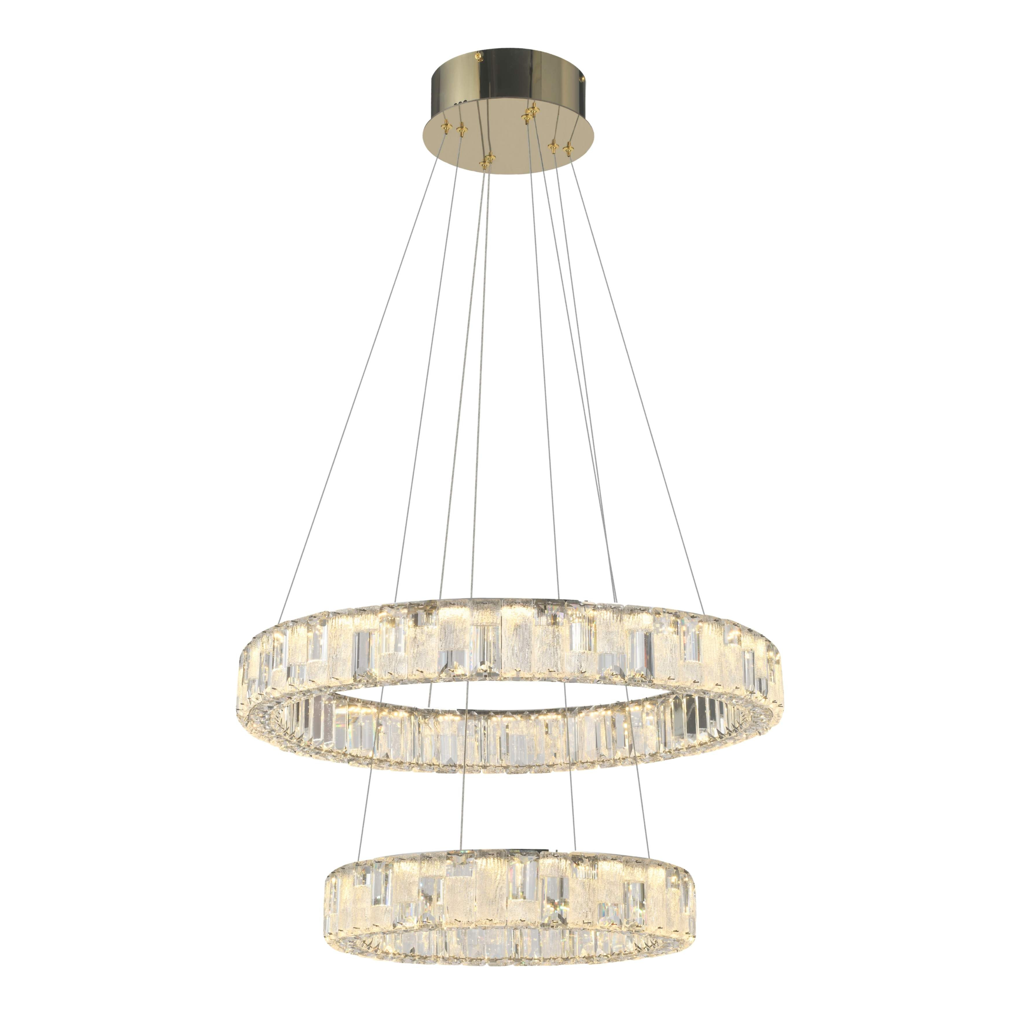 Luzern Two Tiered Gold Crystal 3CCT LED Chandelier