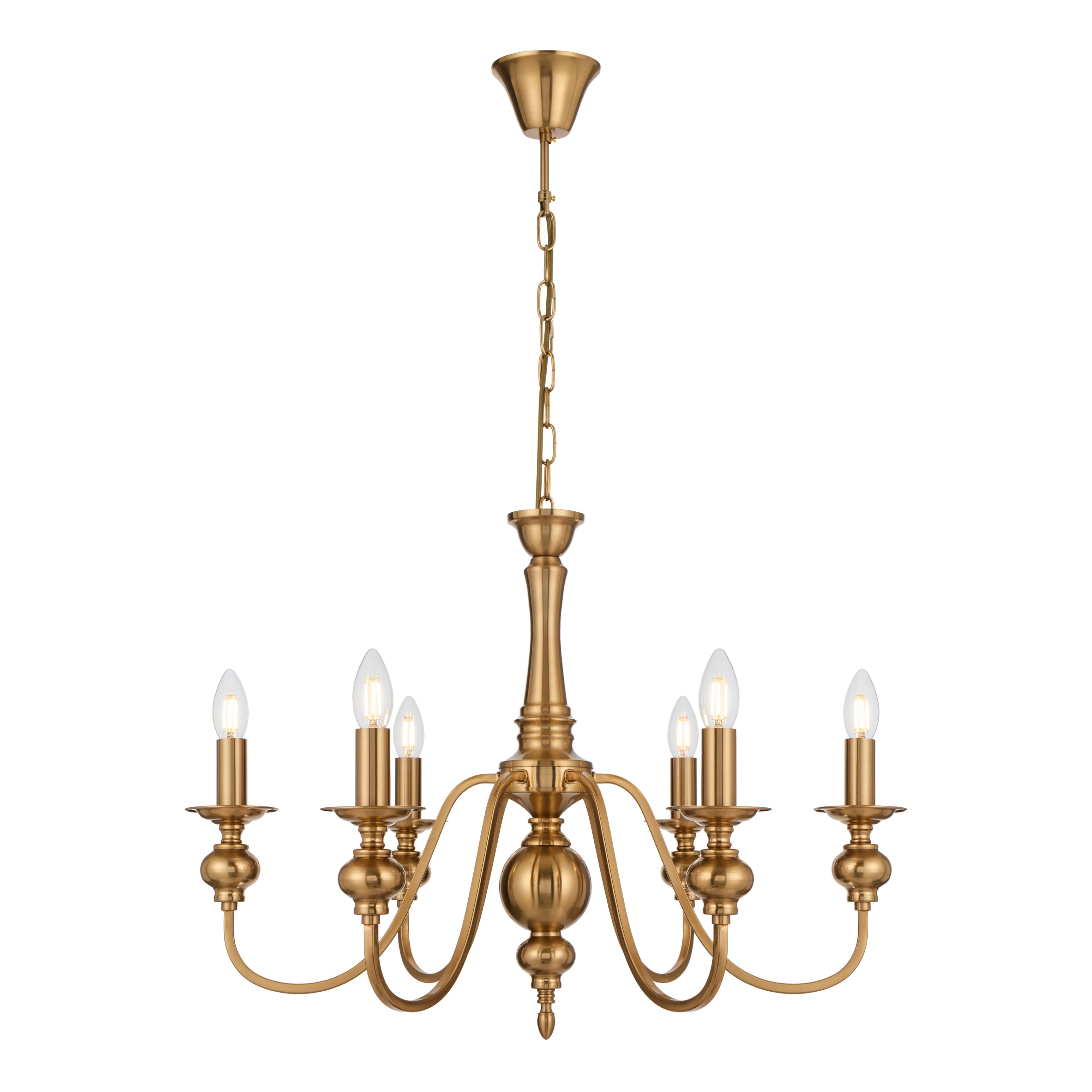 Sheridan Six Light French Provincial Copper Candelabra Chandelier