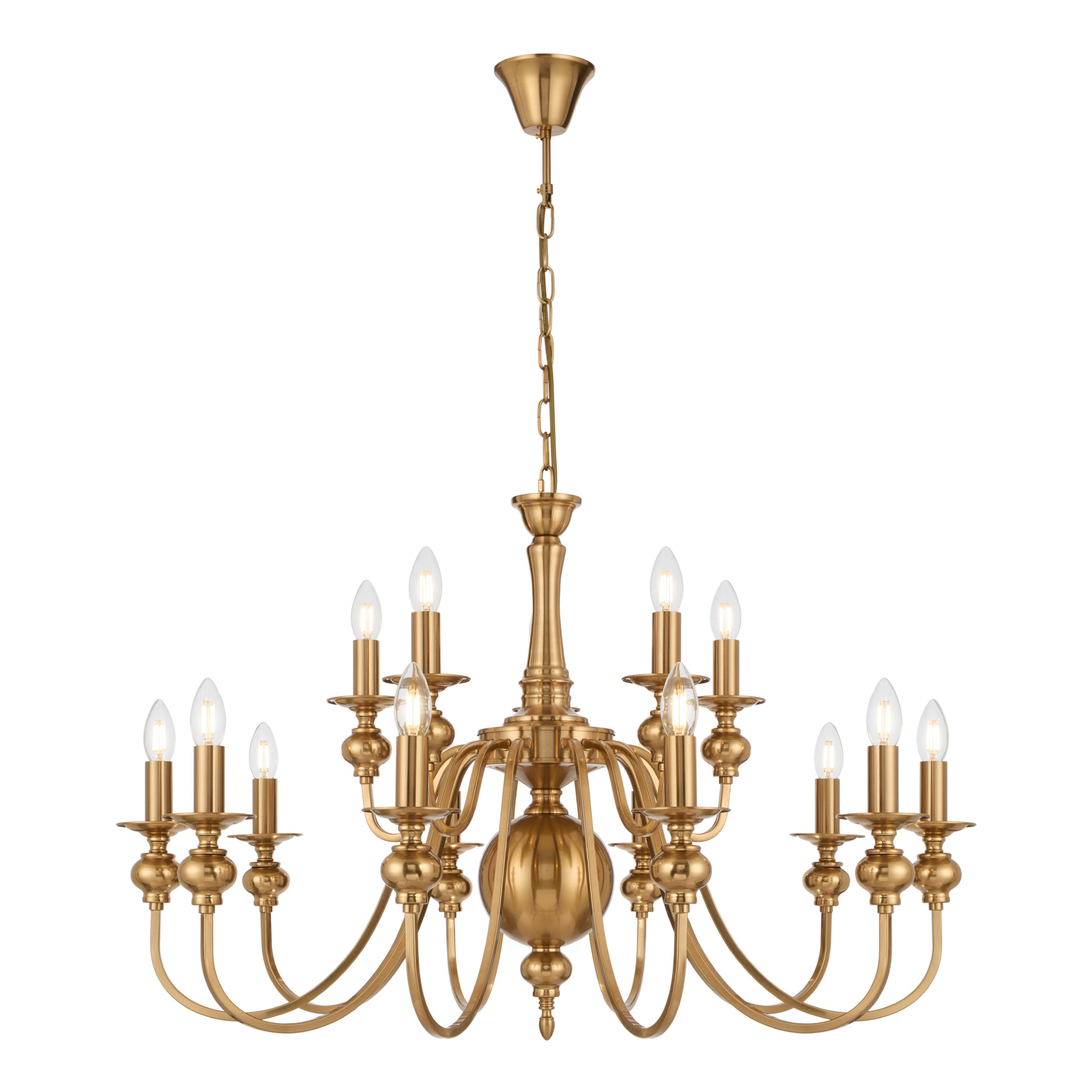 Sheridan Fifteen Light French Provincial Copper Candelabra Chandelier