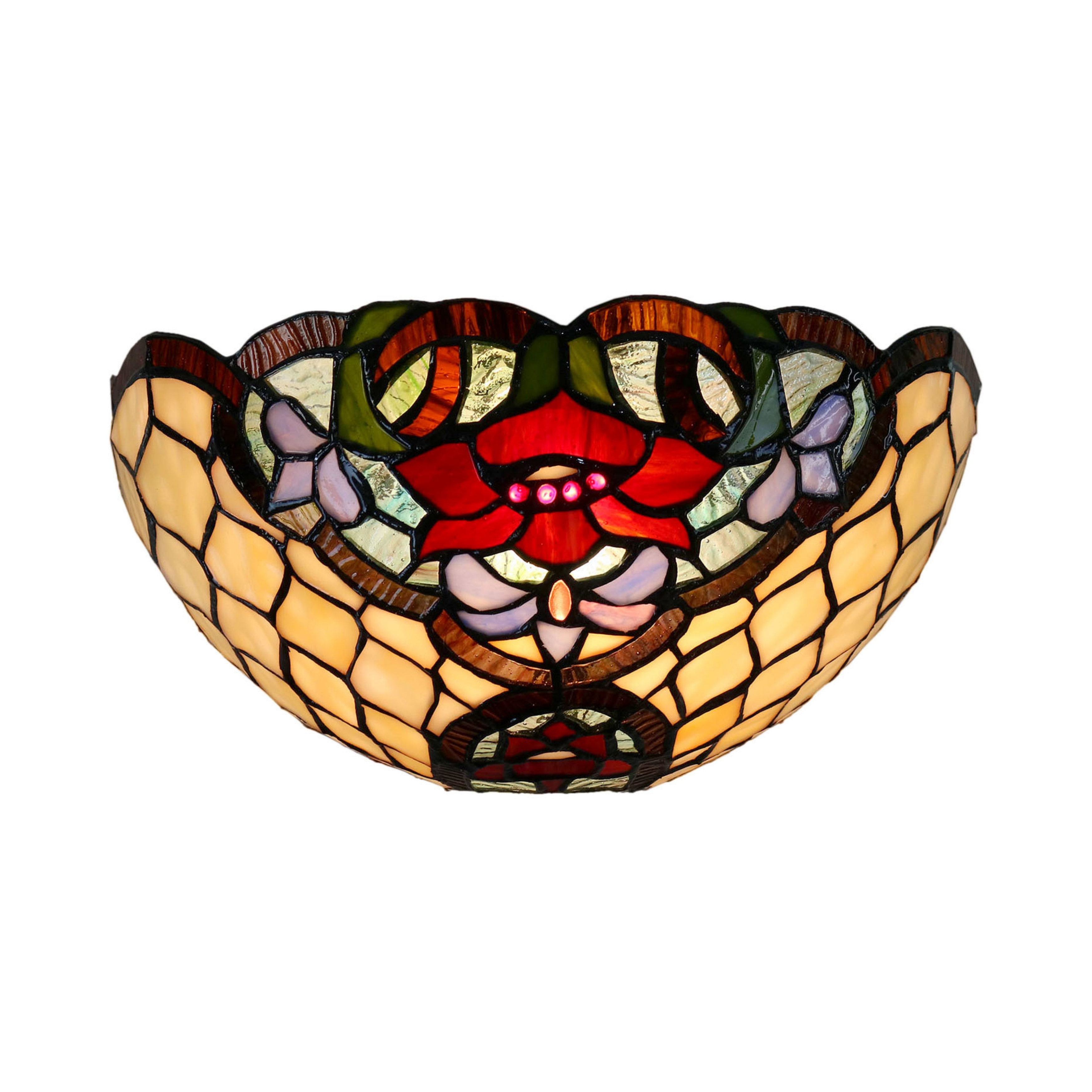 Alicia Flush Glass Tiffany Wall Light