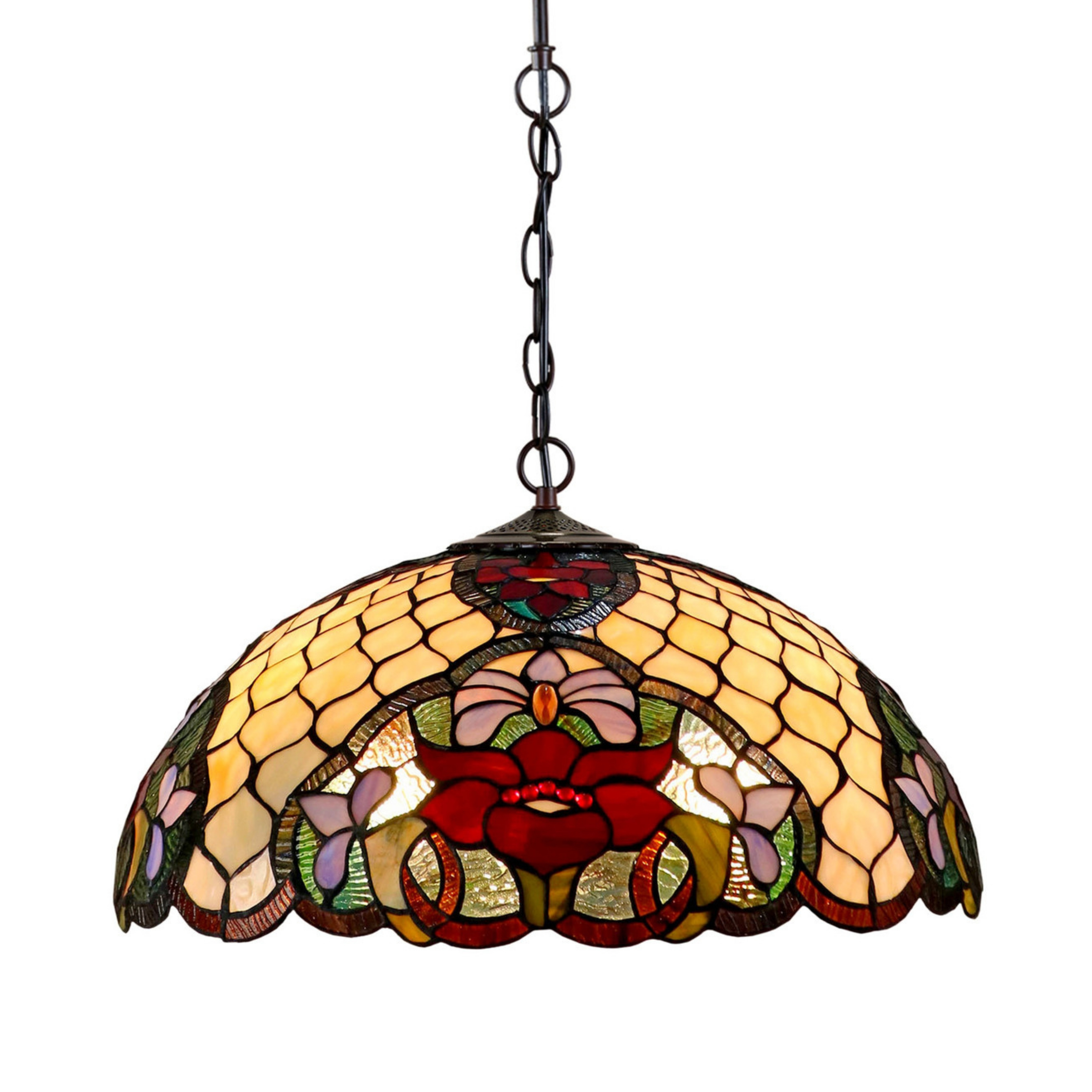 Alicia Wide Dome Tiffany Pendant Light