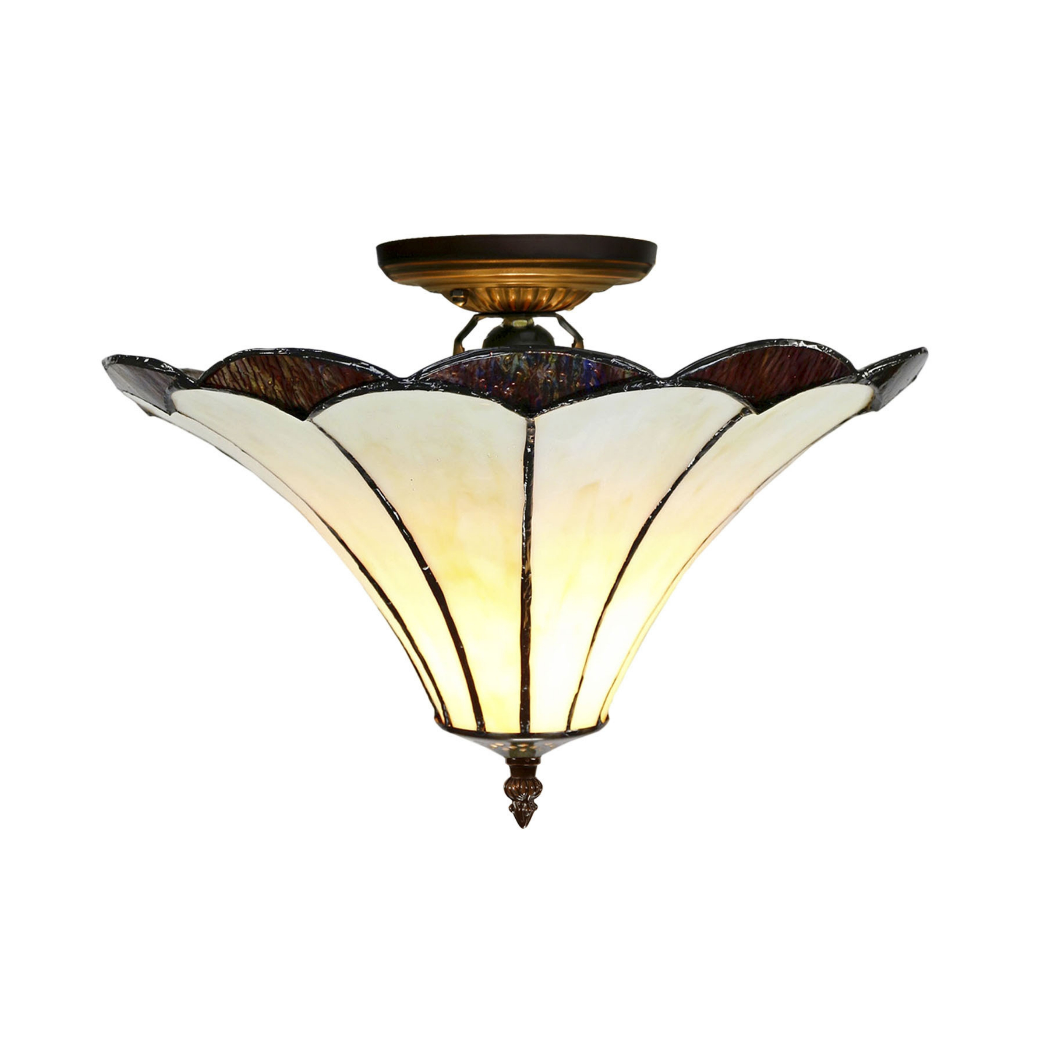 Florence Beige Scalloped Tiffany Ceiling Light