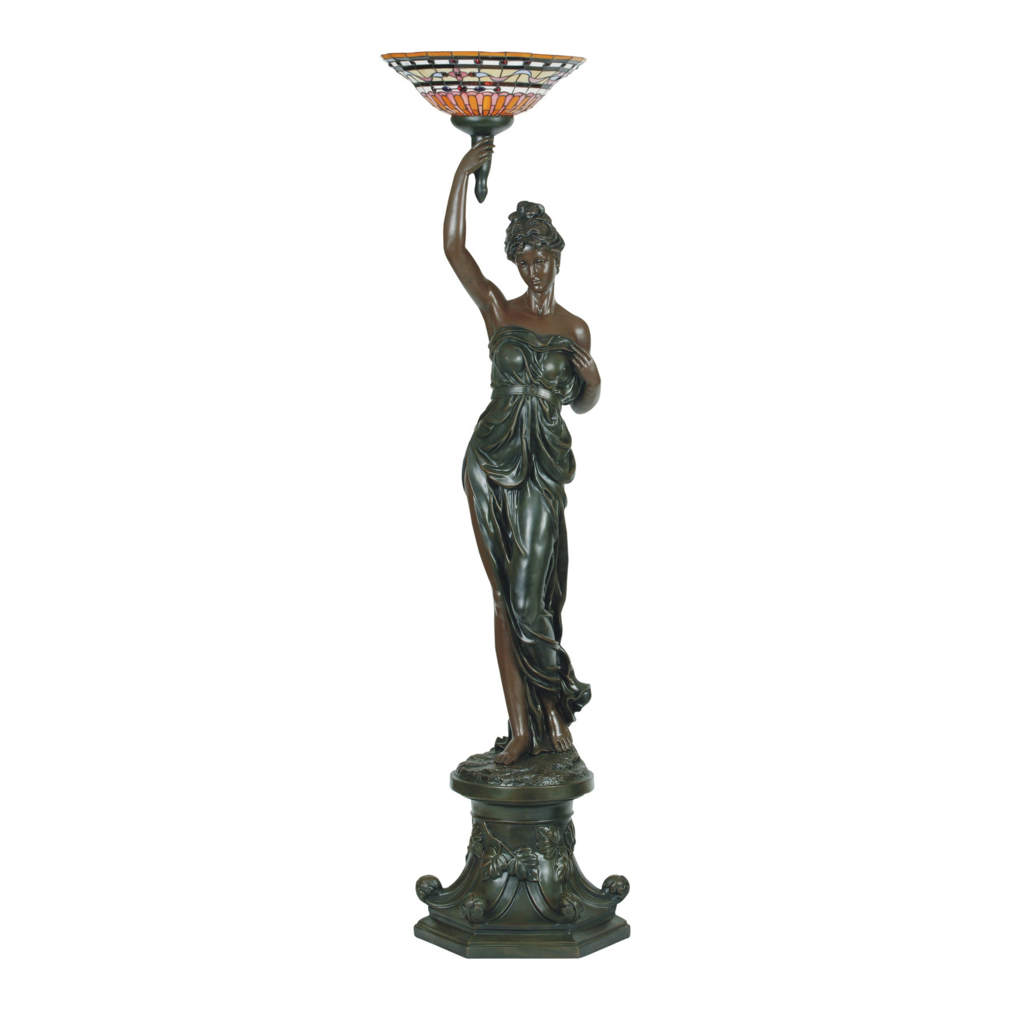 Greek Goddess Art Deco Right Uplight Floor Lamp