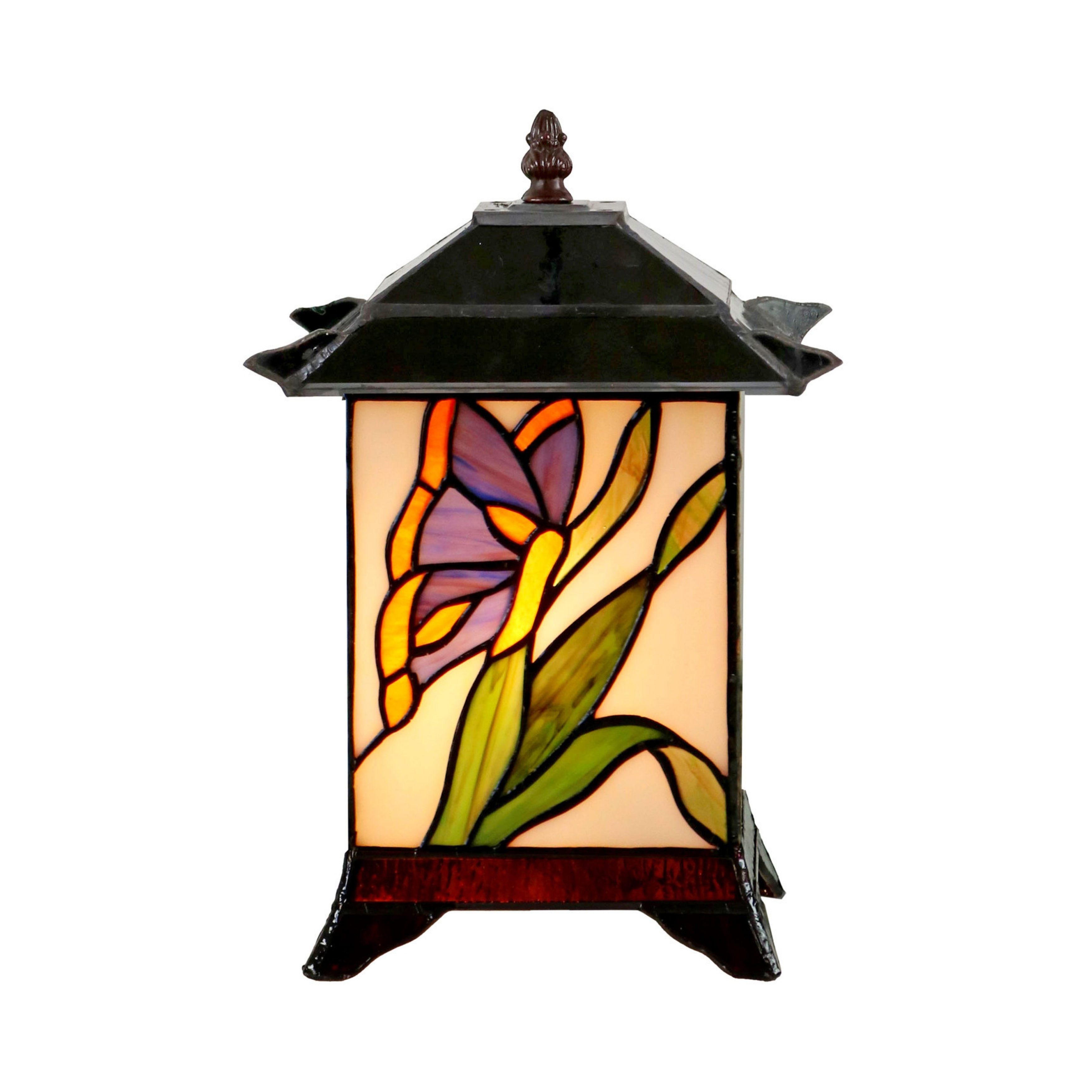 Lantern Buttery Tiffany Table Lamp