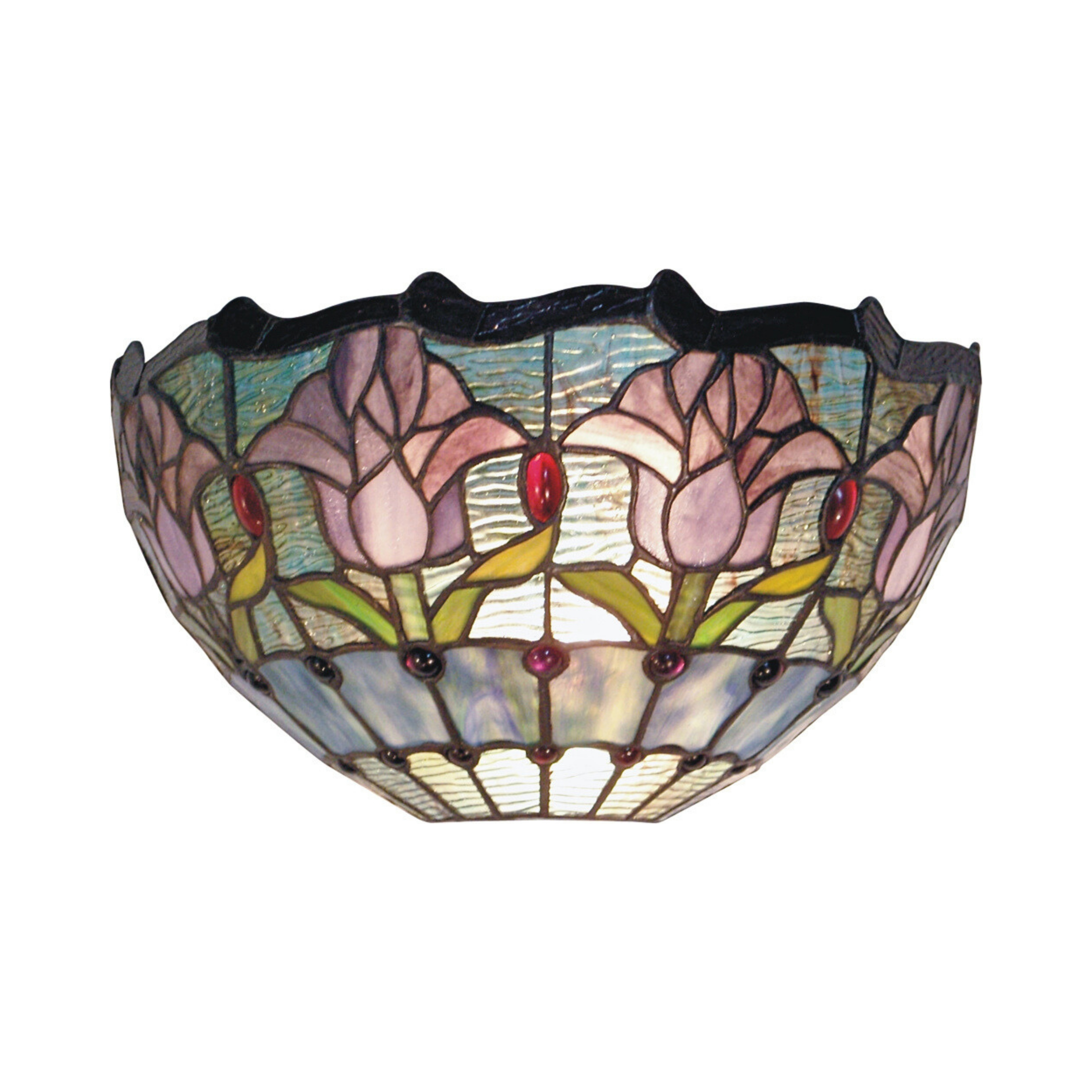 Mauve Tulip Tiffany Wall Light