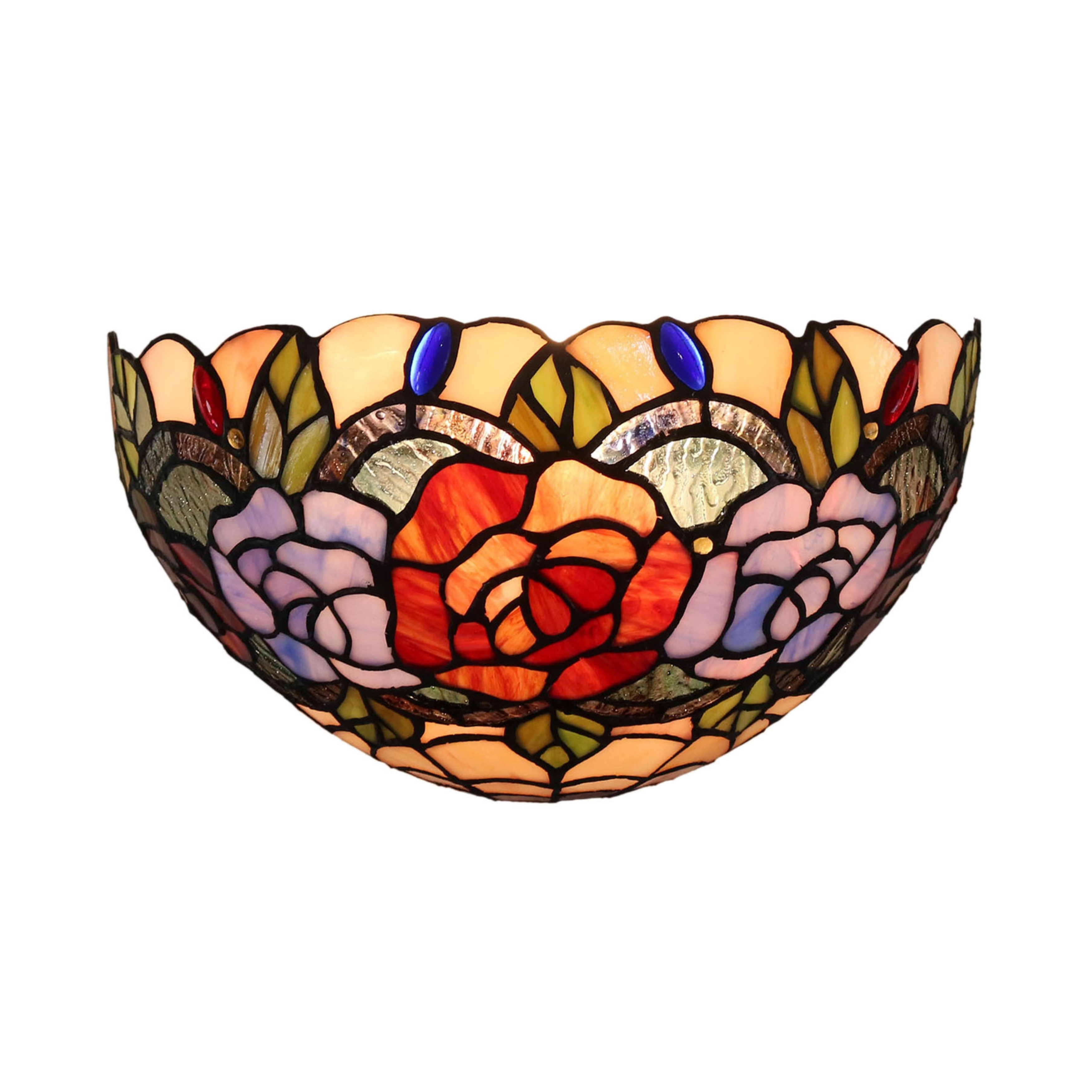Red Rose Tiffany Wall Light