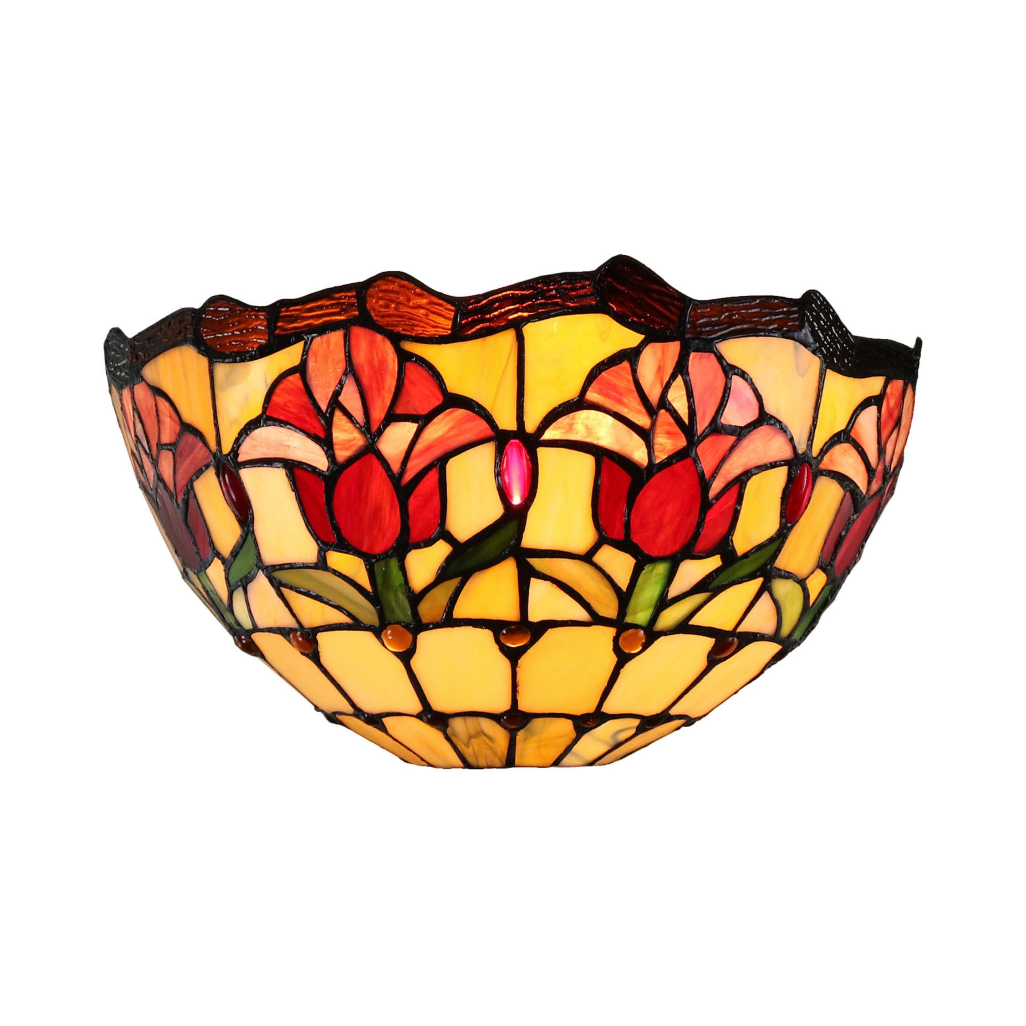 Red Tulip Tiffany Wall Light