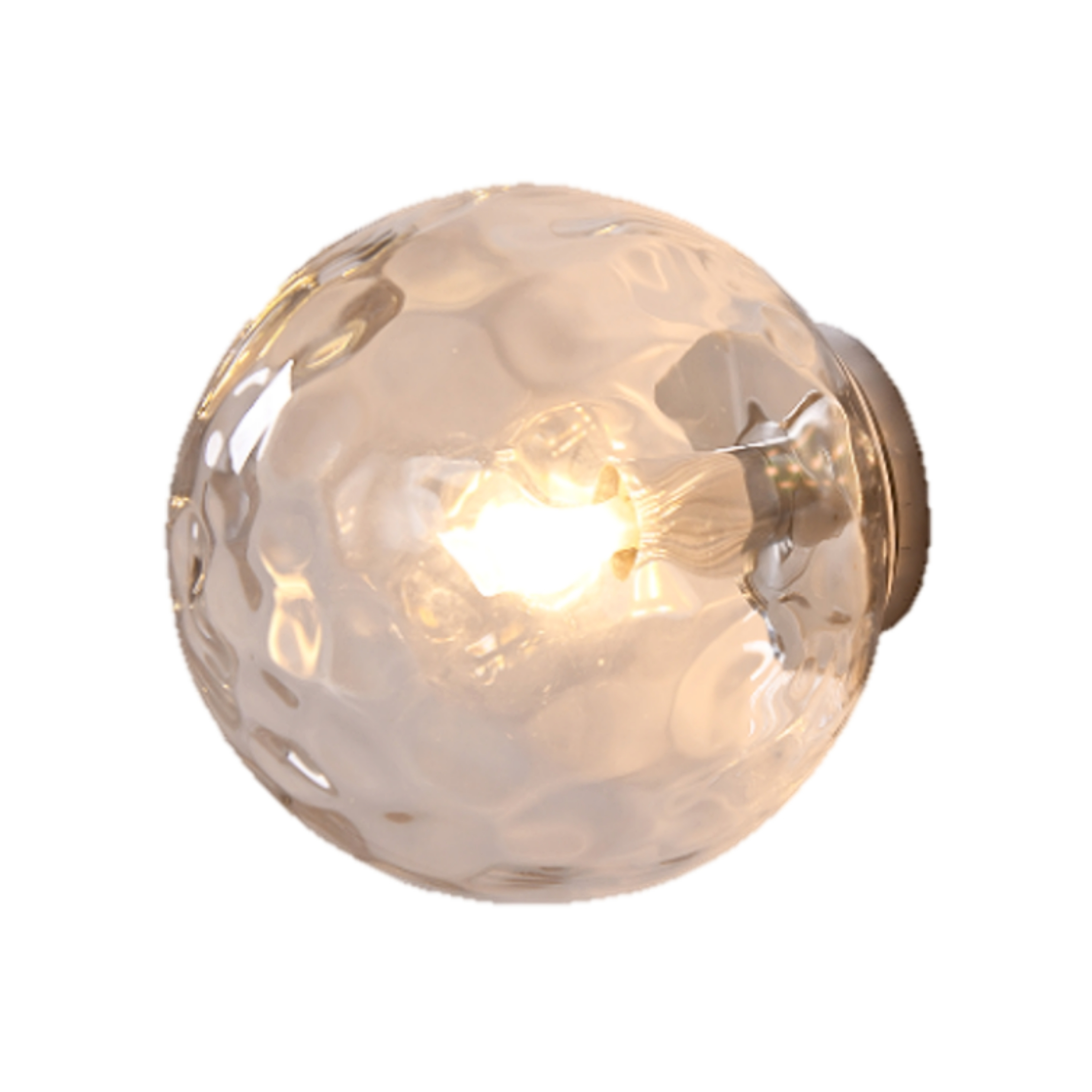 Valence Satin Brass Hammered Glass Wall Light - Clear