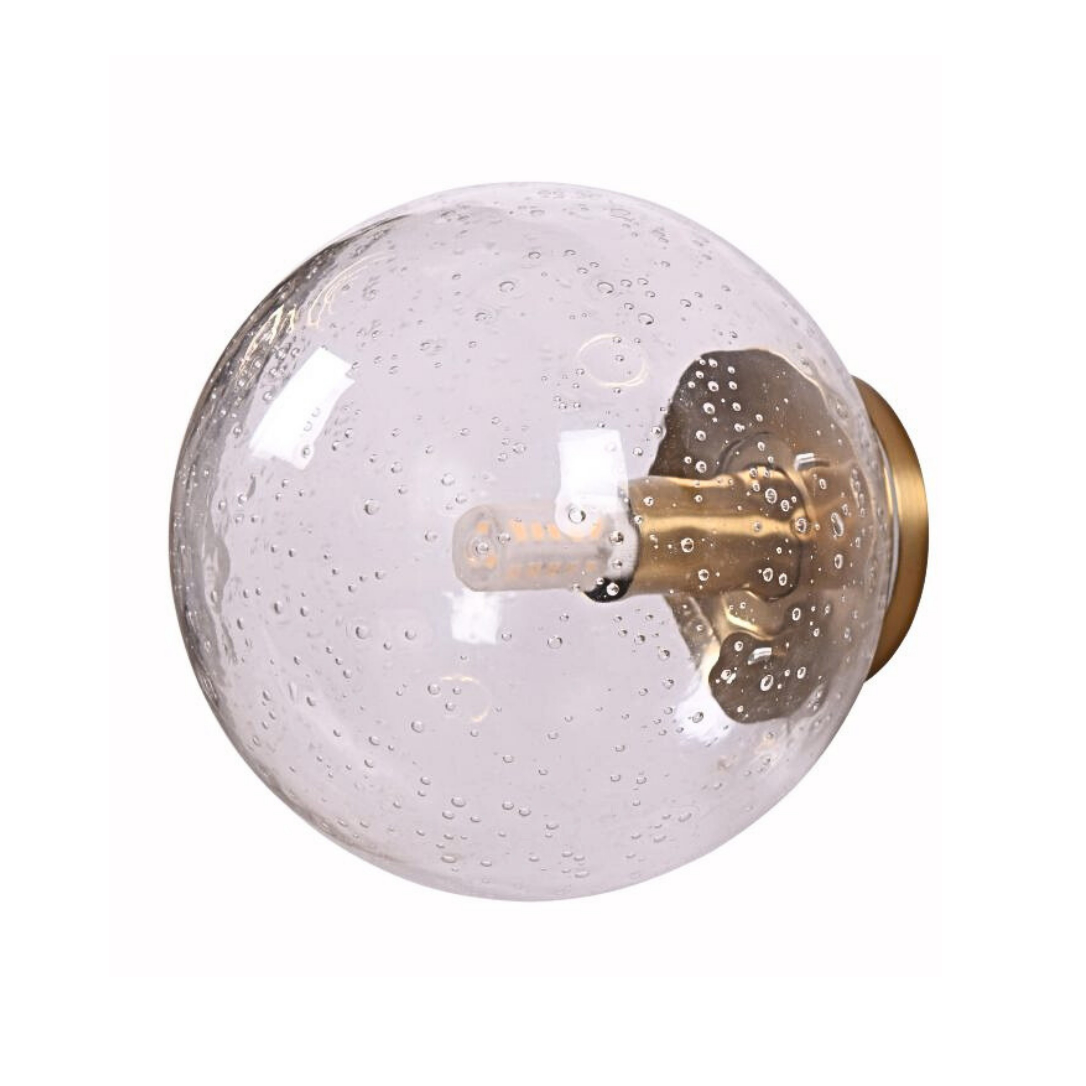 Valence Satin Brass Dimpled Glass Wall Light - Clear